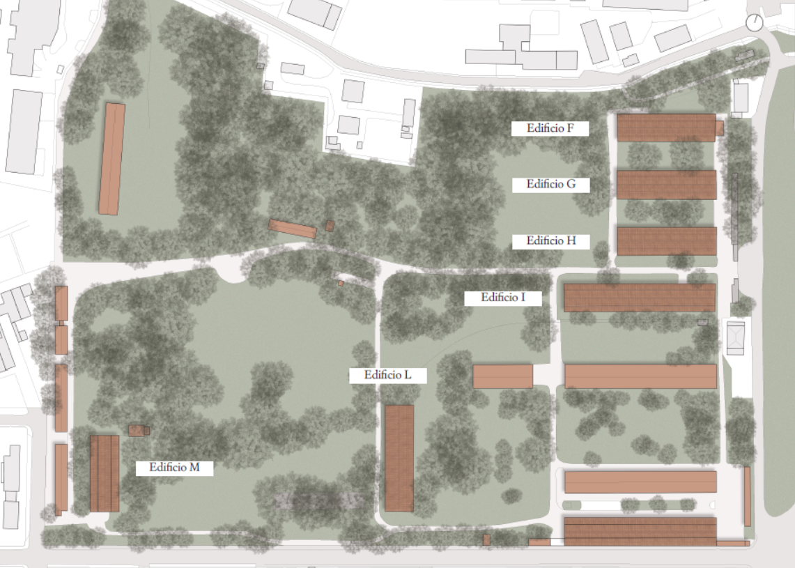Planivolumetric and and contextual integration of the two type 2 buildings