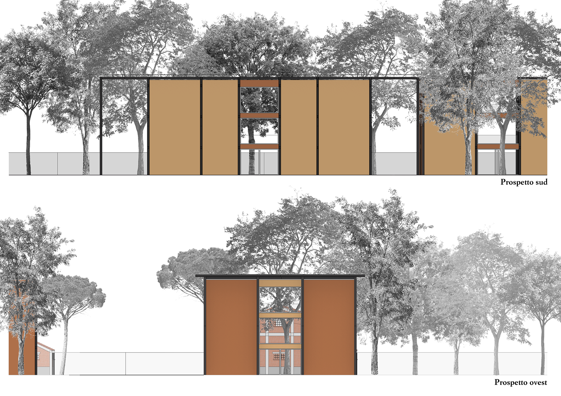 Elevation of the Weston pavillion