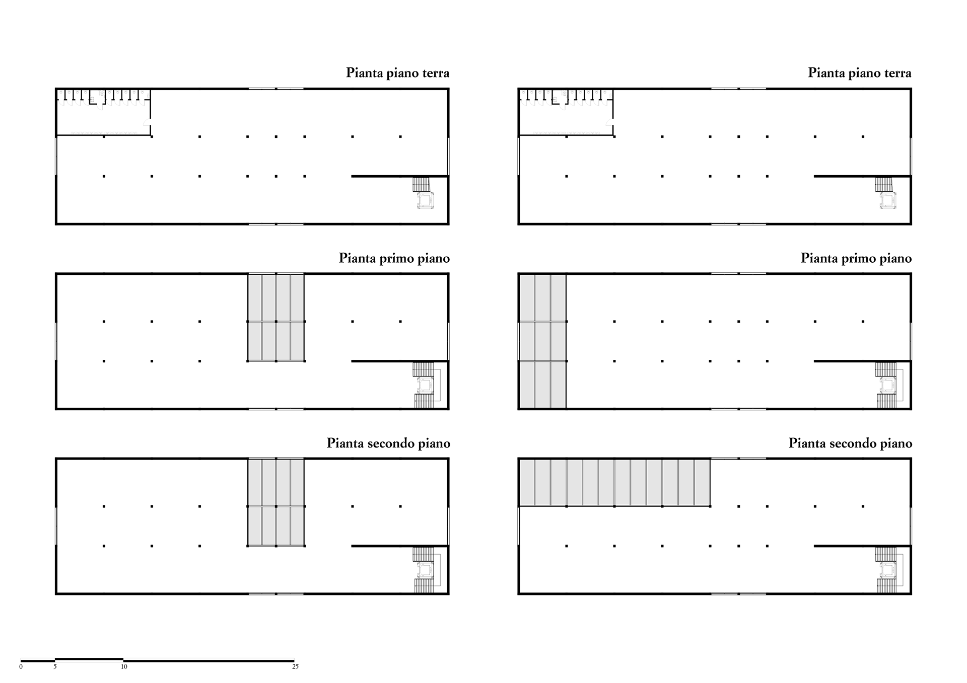 Architectural floor plans of Barragan and Ghirri pavillions