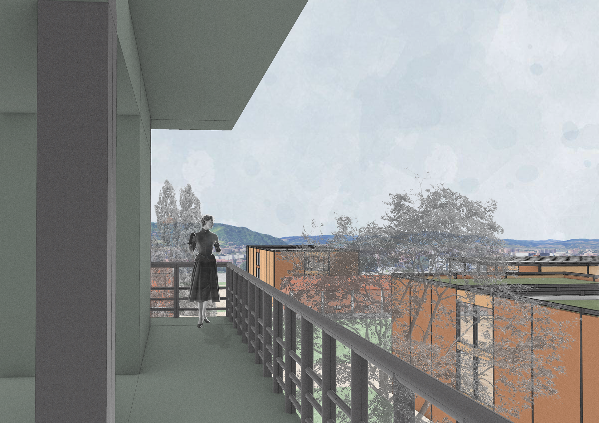 View of the NE parking