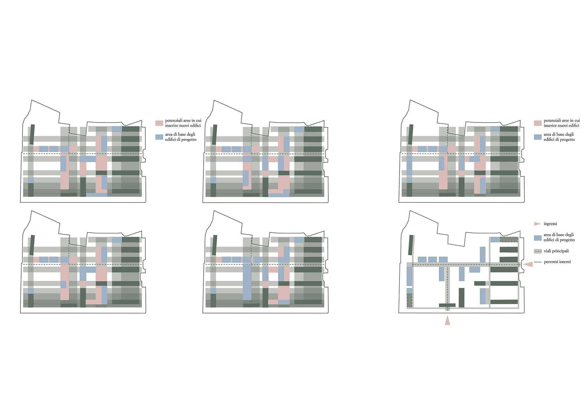 Tests 1-2-3-4, Final compositional version and schematic site plan