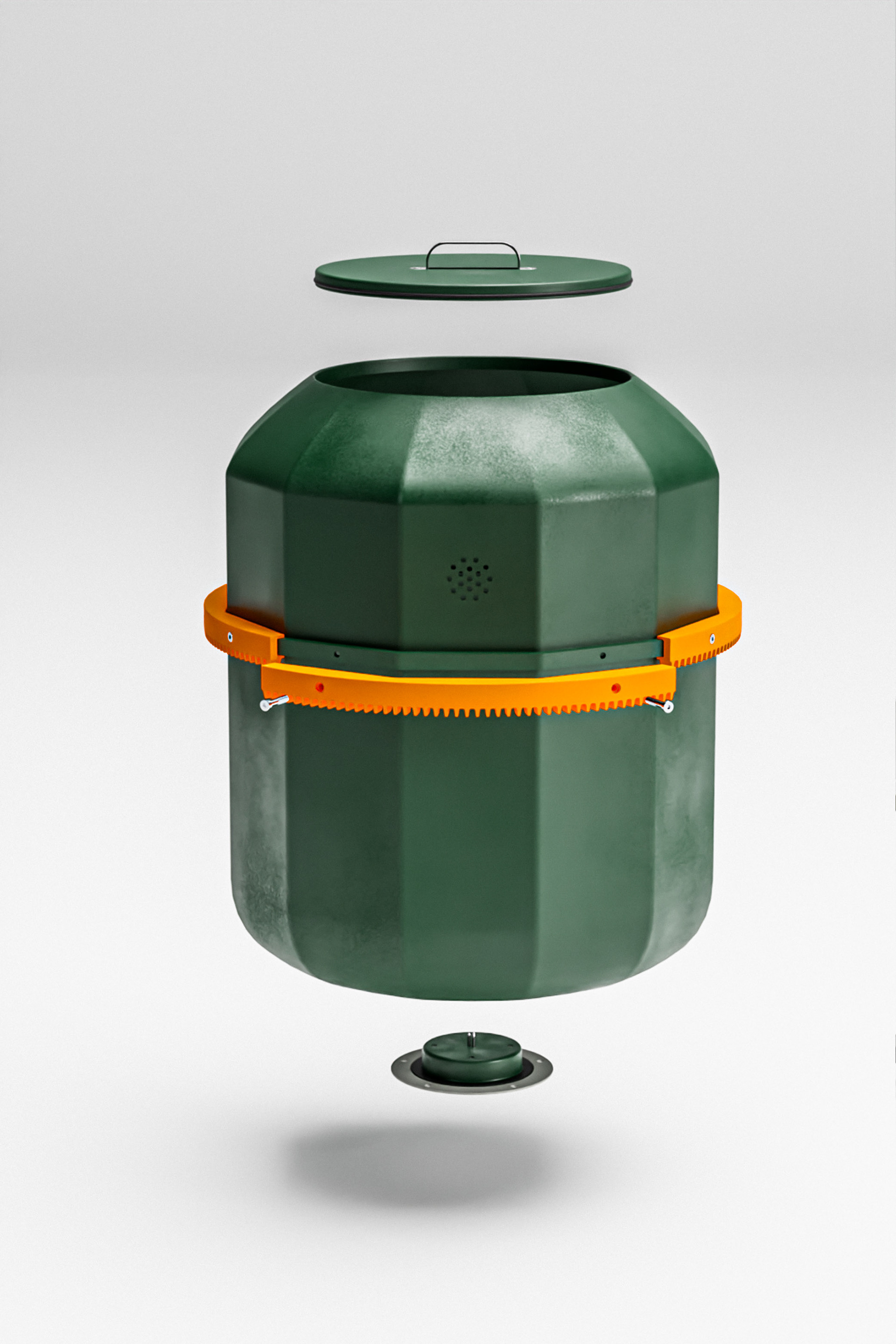 Assembly of the composting bin