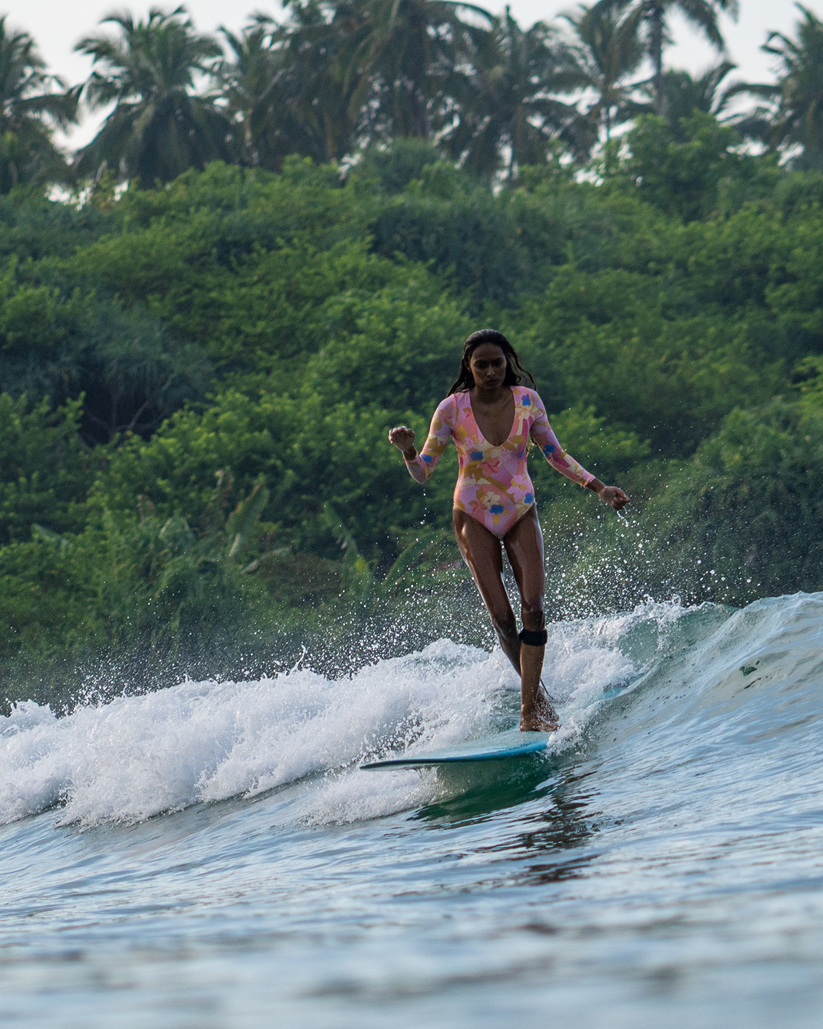 Ishitha x Roxy - Surfing at Hiriketiya on a Ross Concepts Longboard, Sri Lanka