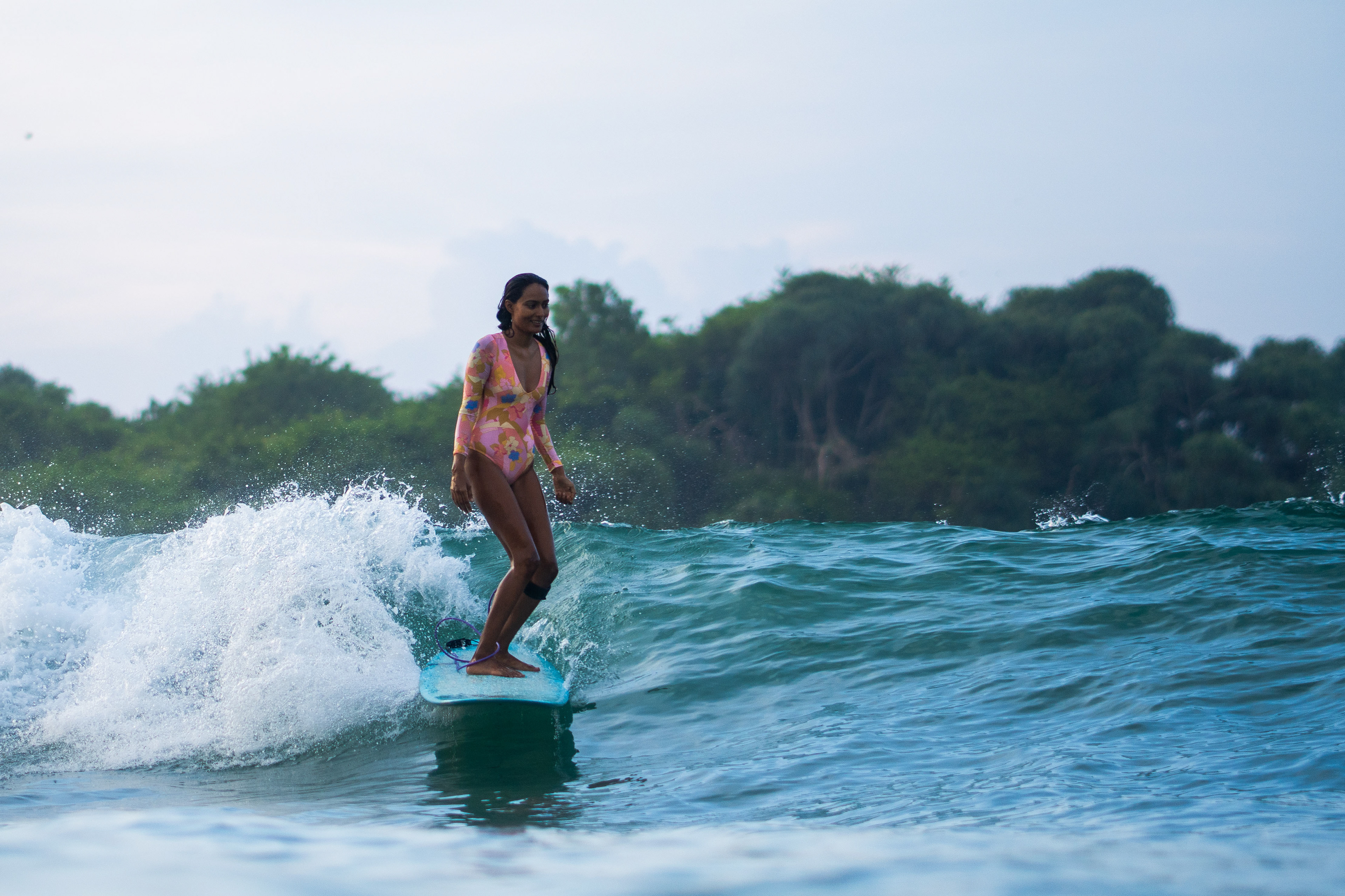 Ishitha x Roxy - Surfing at Hiriketiya on a Ross Concepts Longboard, Sri Lanka