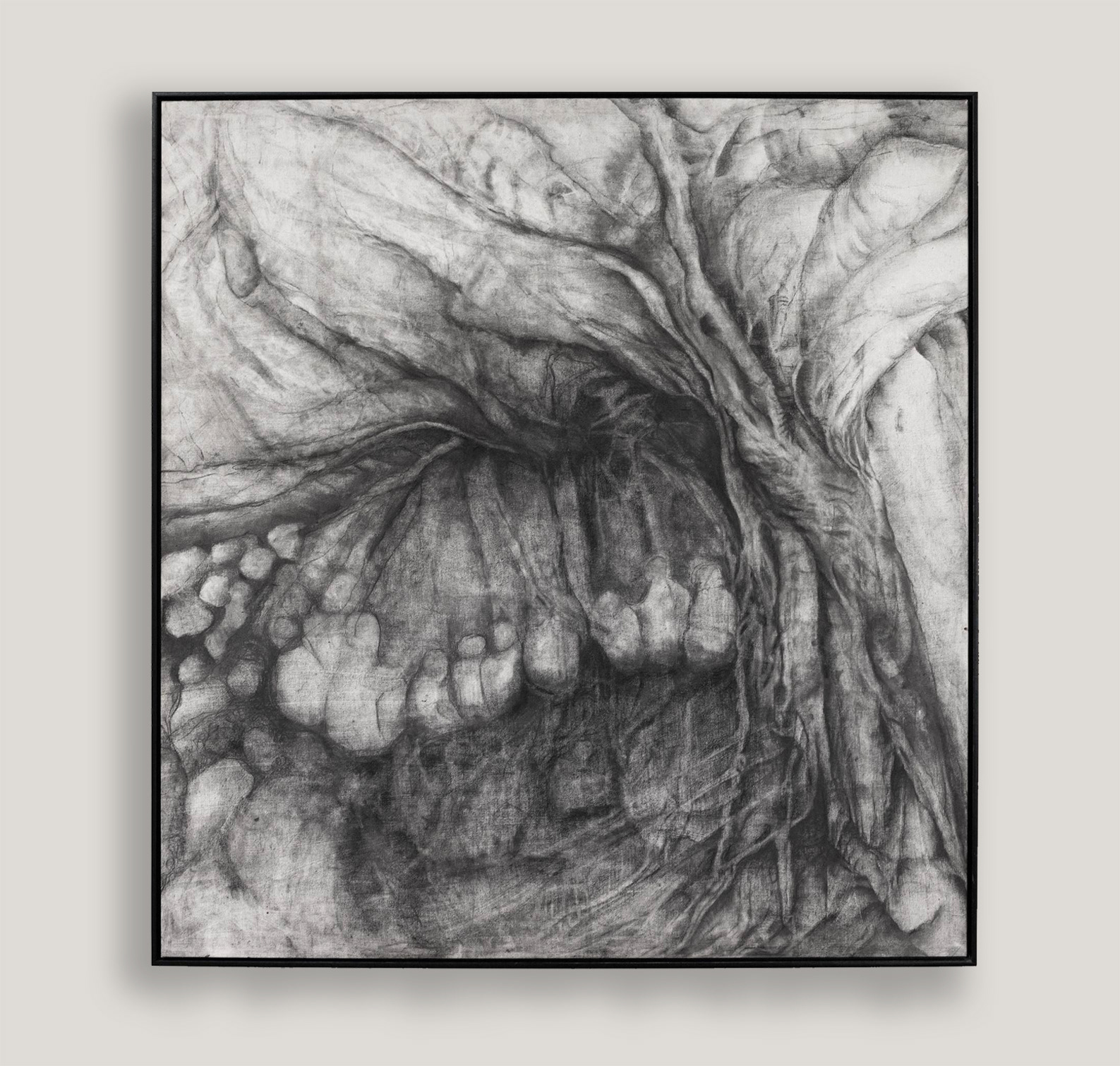 Inner Territories 5.0 | 2023 | Charcoal on canvas | 100x100 cm
