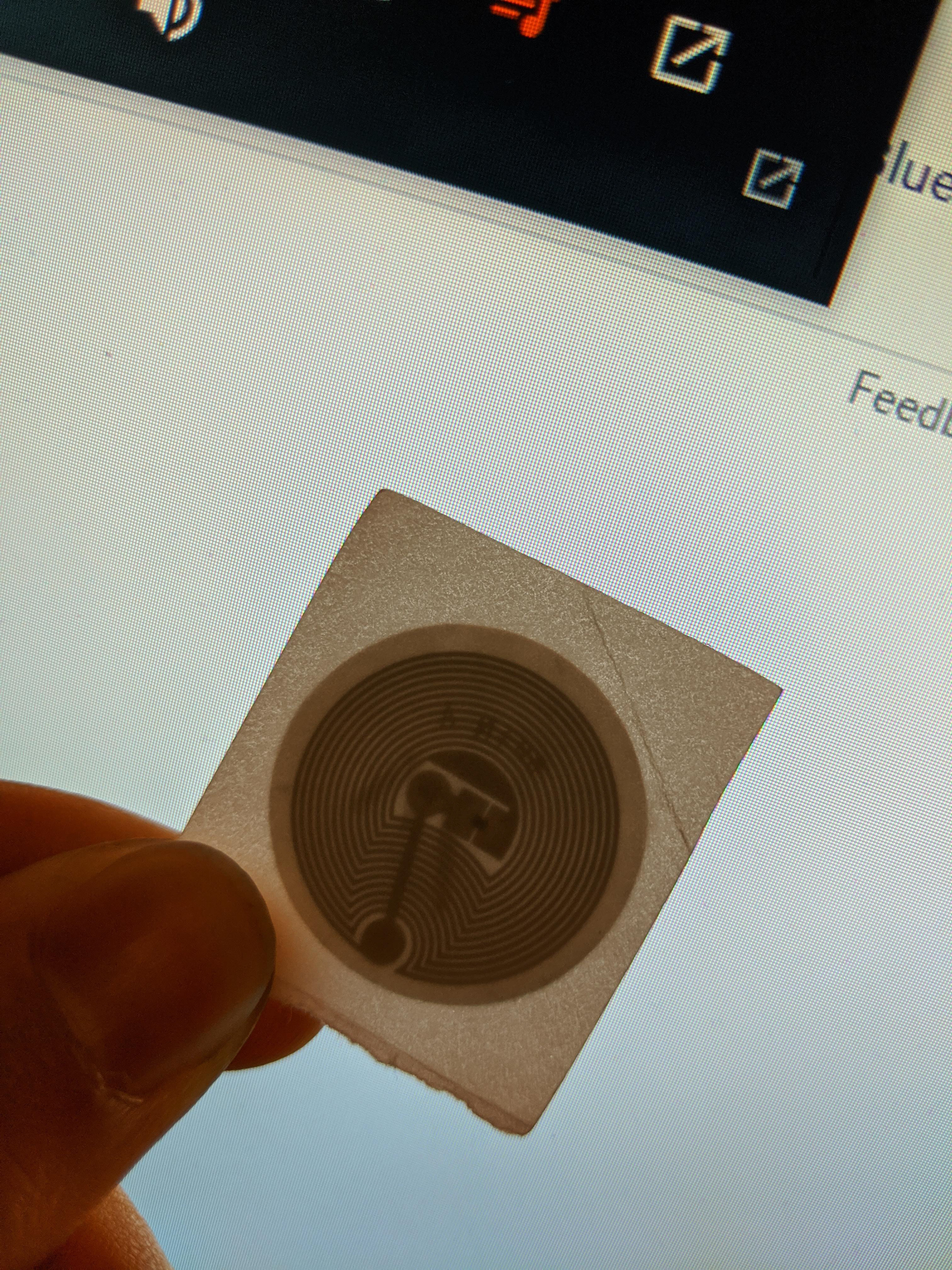 The NFC tags used for this project are metallic stickers