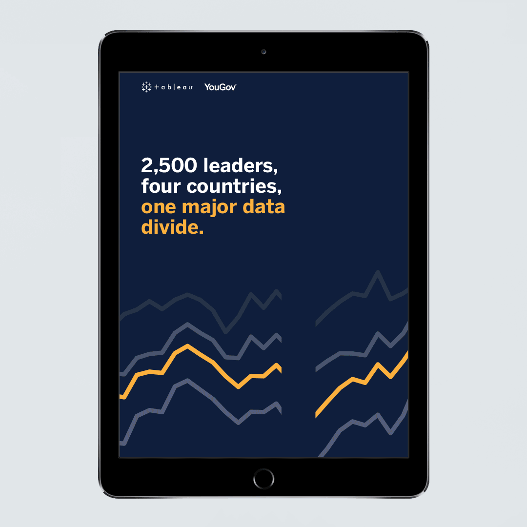 Tableau ebook design on iPad with grey background