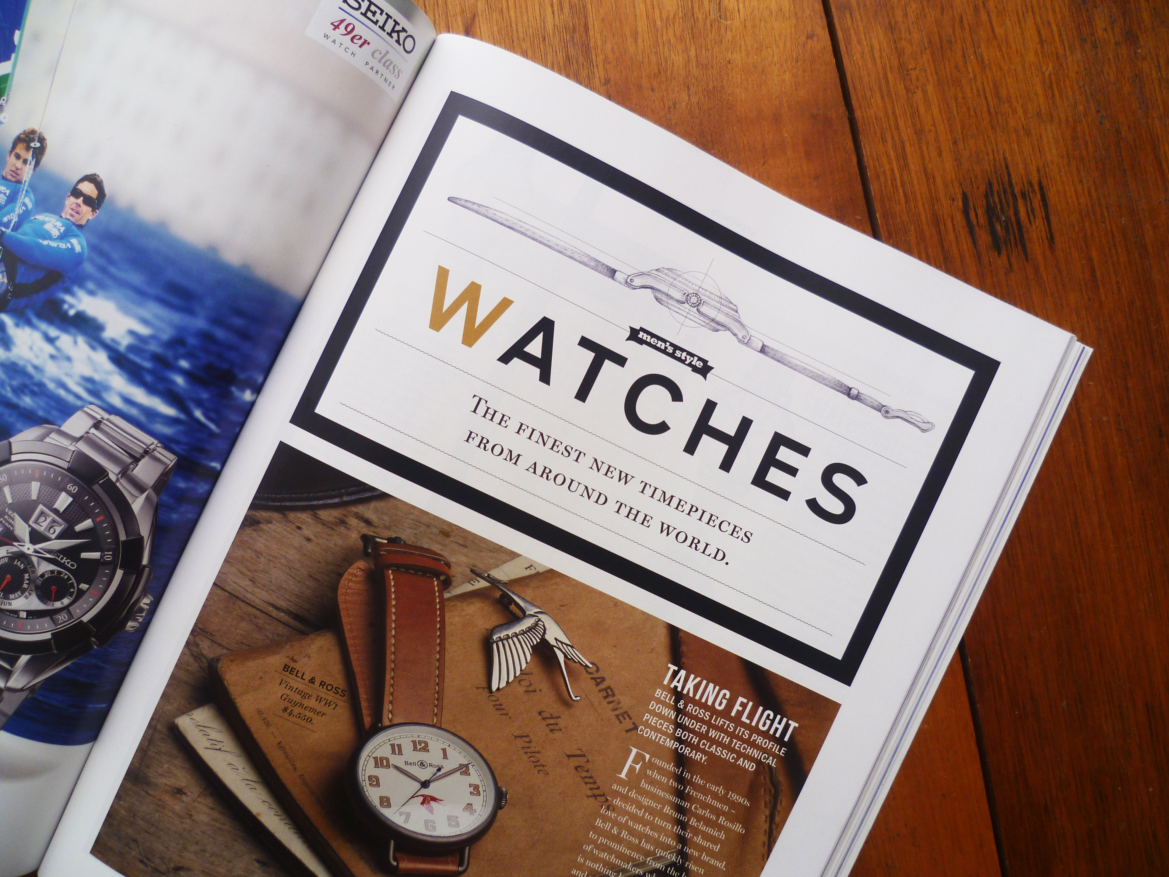 Watches layout in Men's Style magazine. Chris Andrew Design