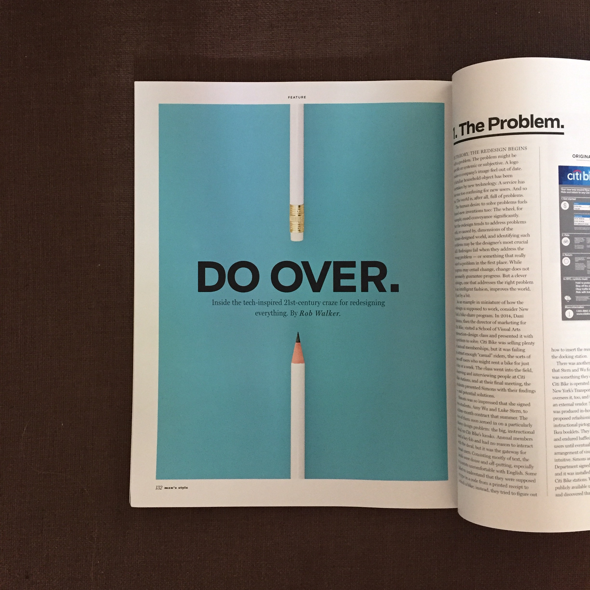 Redesign layout in Men's Style magazine. Chris Andrew Design