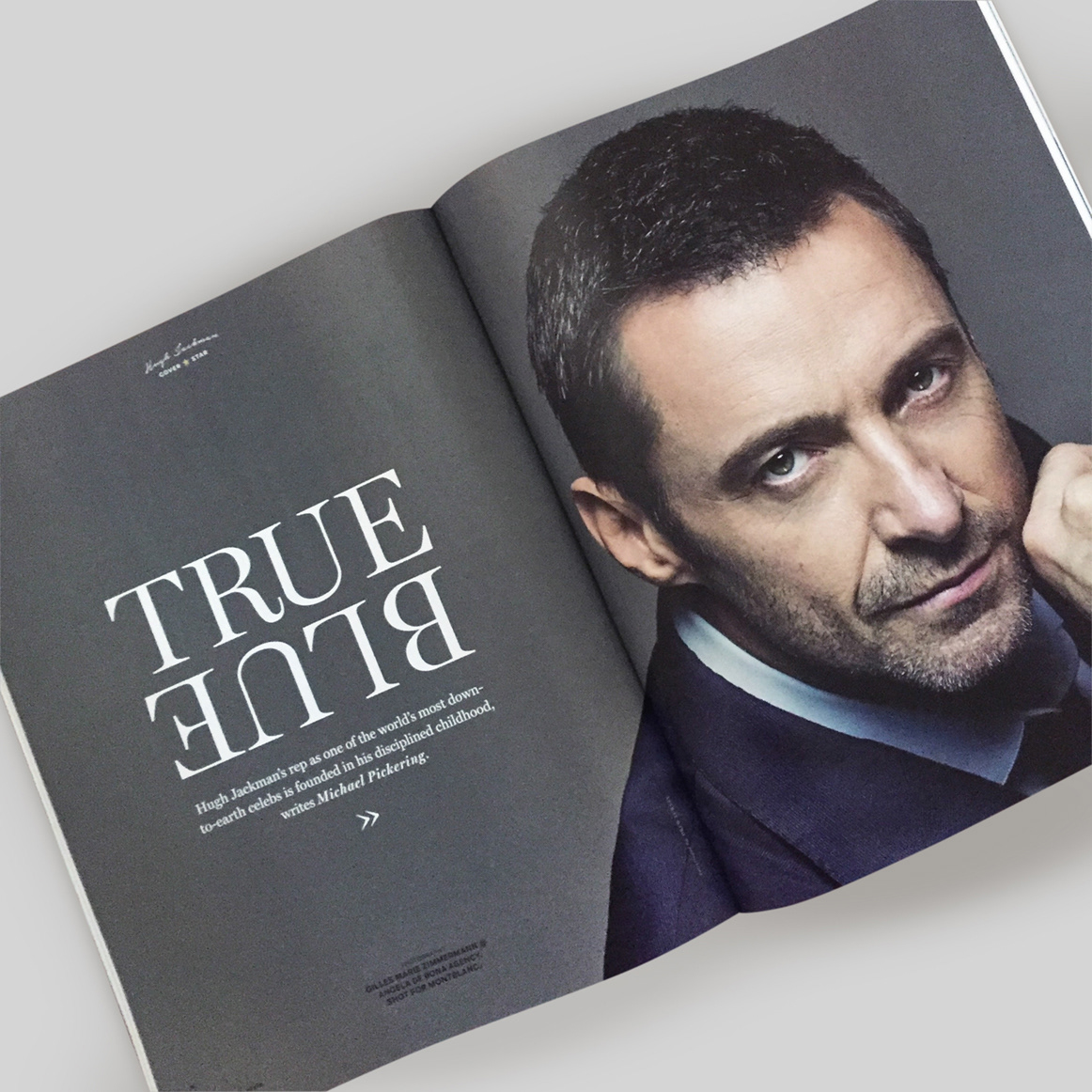 Hugh Jackman on Men's Style magazine layout design