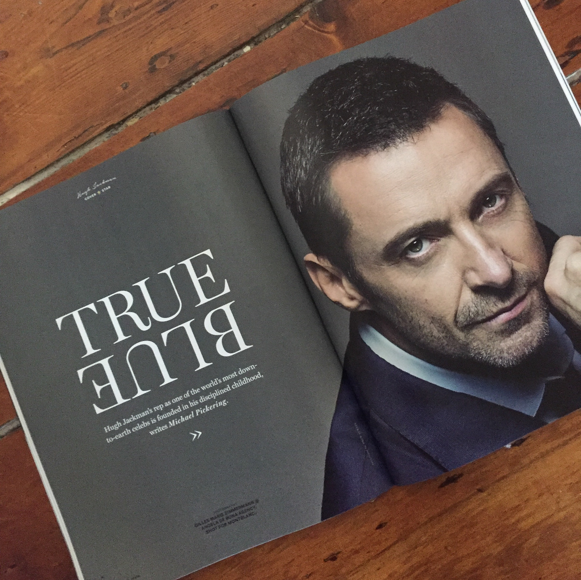 Hugh Jackman layout in Men's Style magazine. Chris Andrew Design