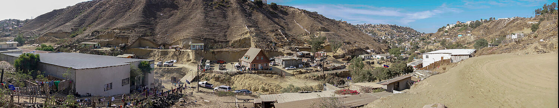 Iglesia Embajadores de Jesus, a large migrant shelter in Tijuana located in a narrow canyon on the outskirts of Tijuana 