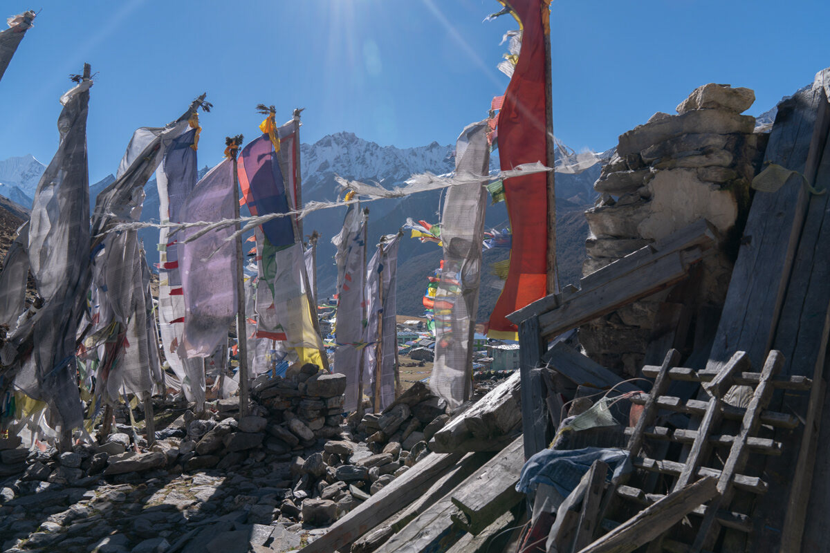 damaged Kyanjin monastery