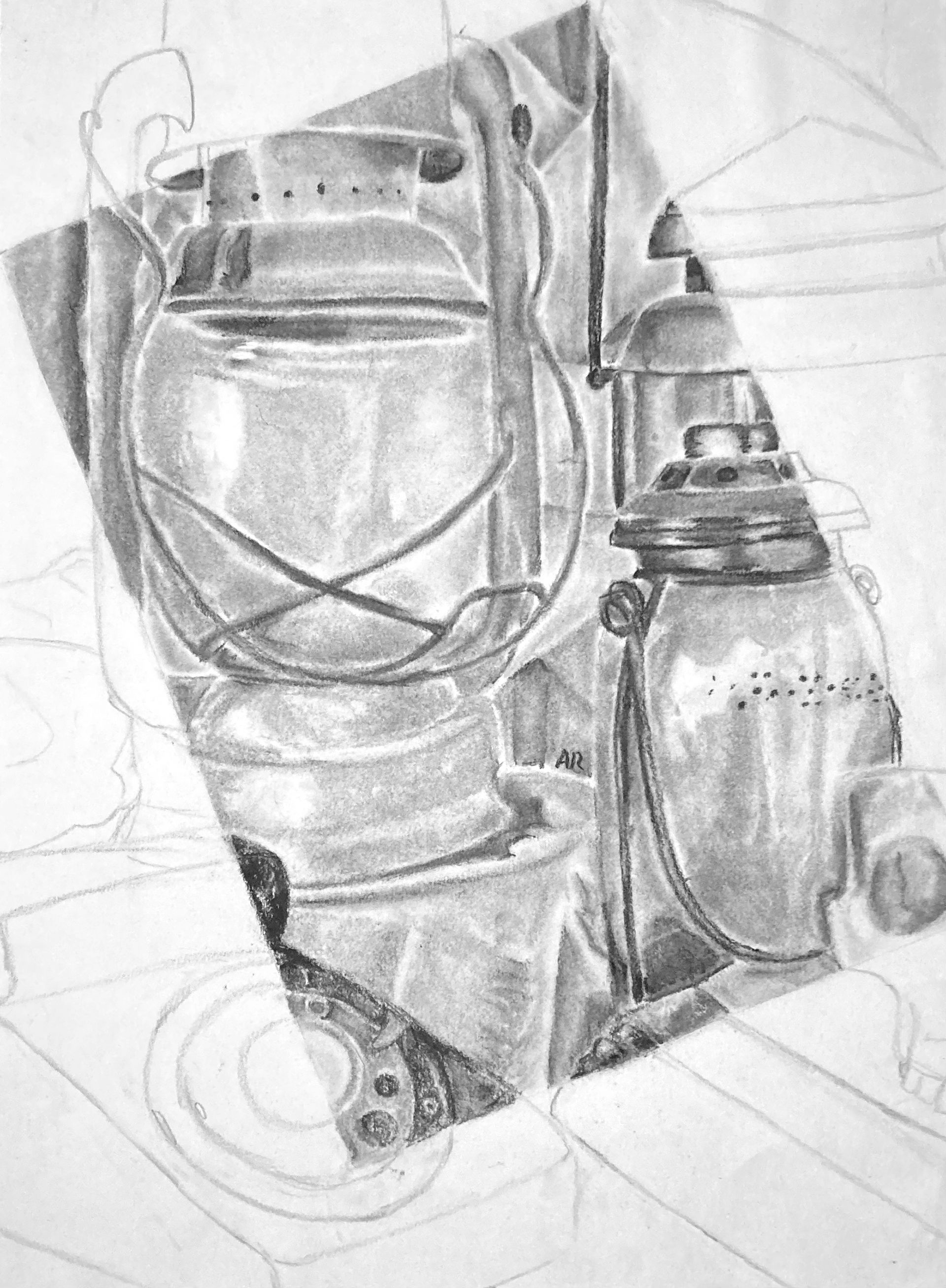 Still life using charcoal