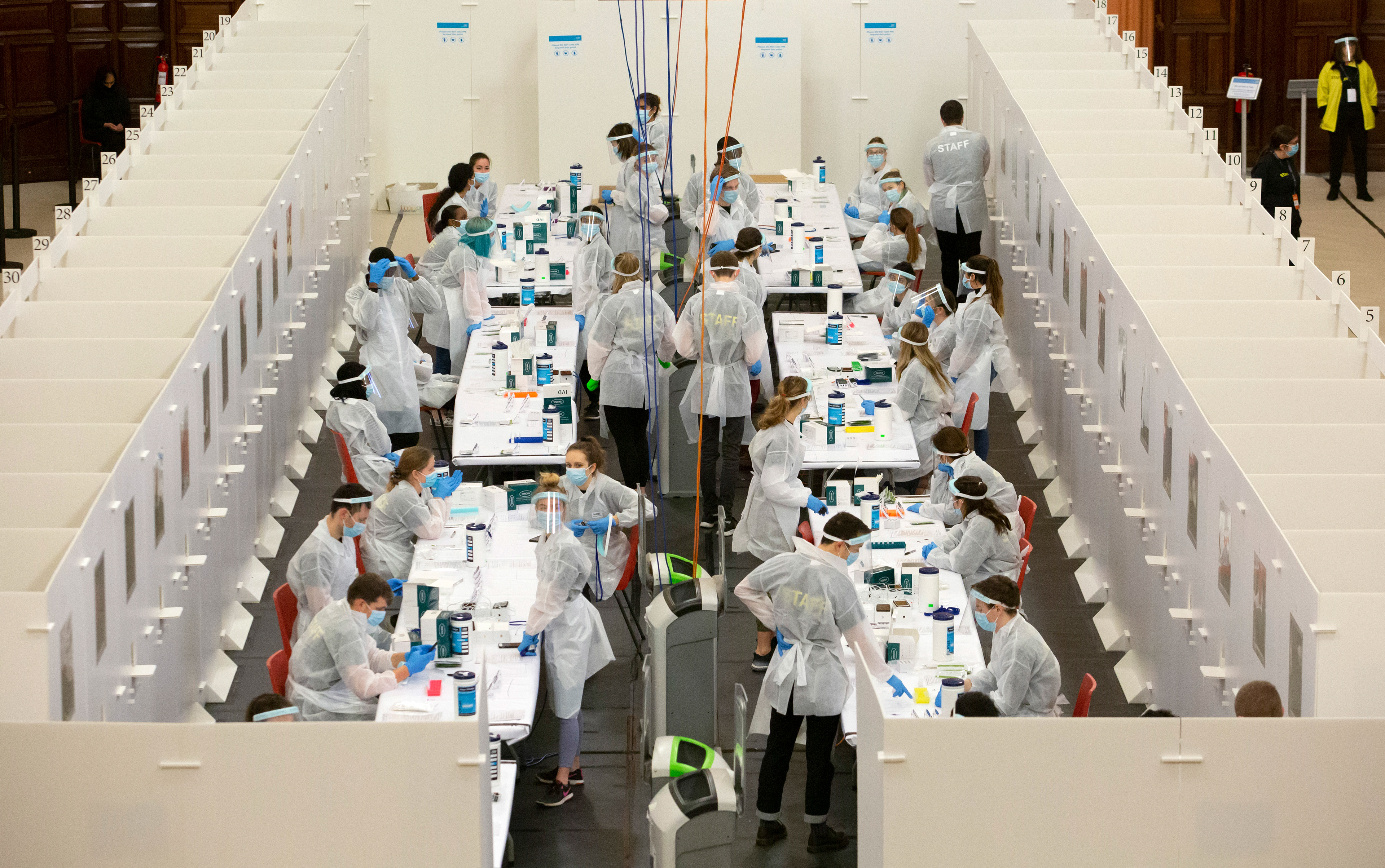 Rapid Covid-19 testing centre at The University of Birmingham.