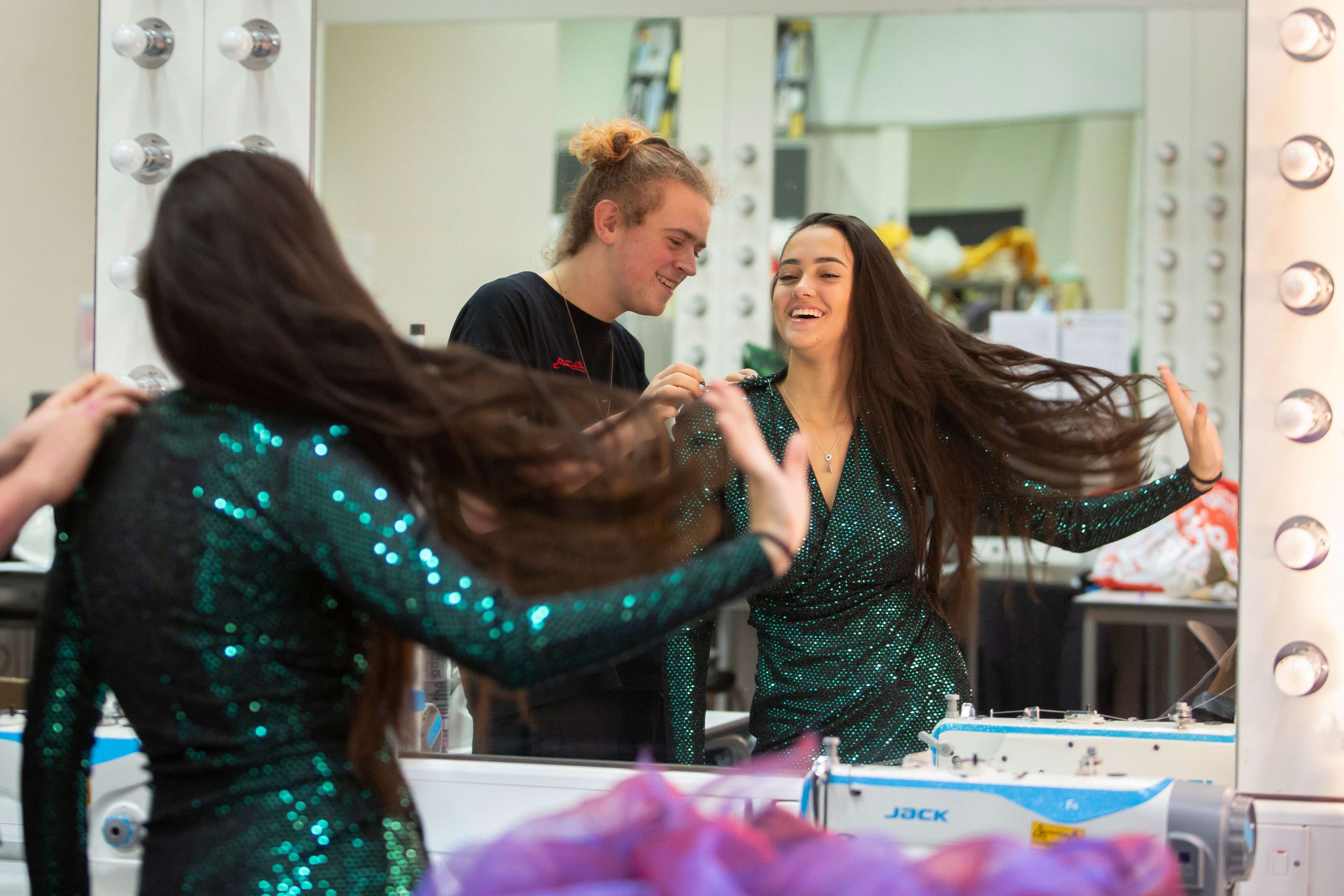 Back stage at Little Shop of Horrors.