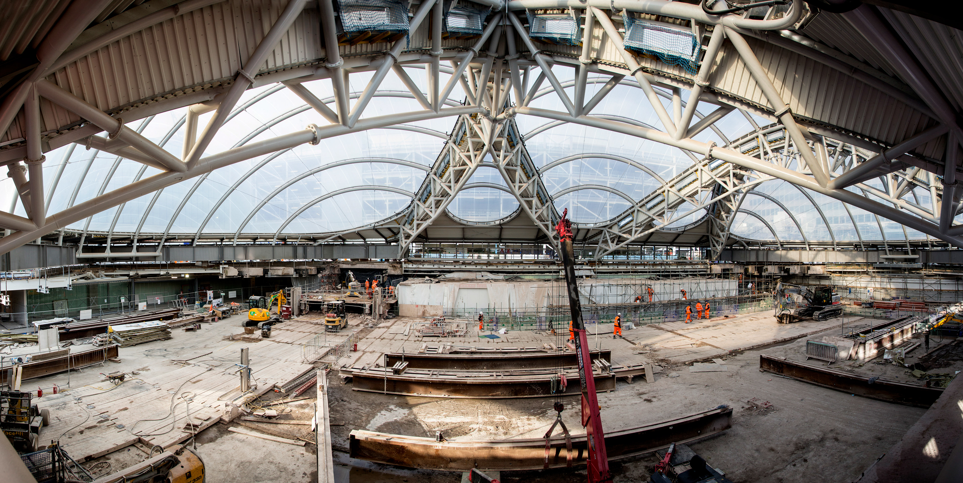 Birmingham's new "New Street" railway station under construction.