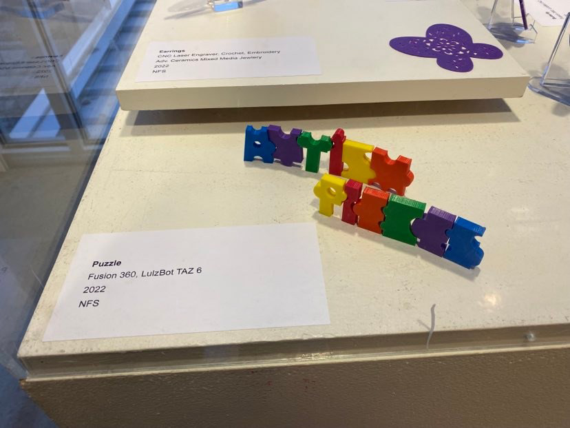 Autism Puzzle Pieces, 3D printed, May 2022