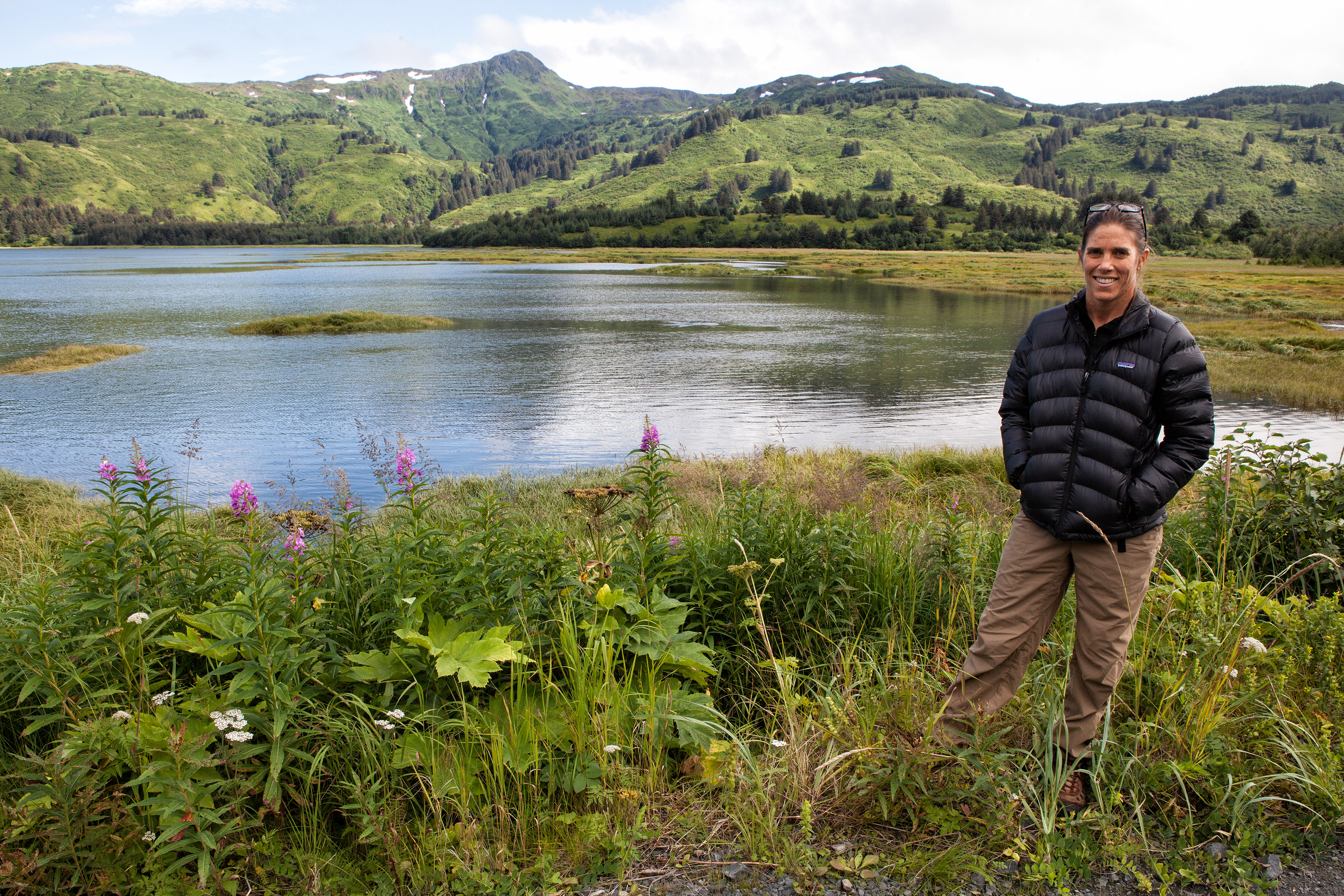 Robin admiring the scenery on Kodiak Island - Alaska