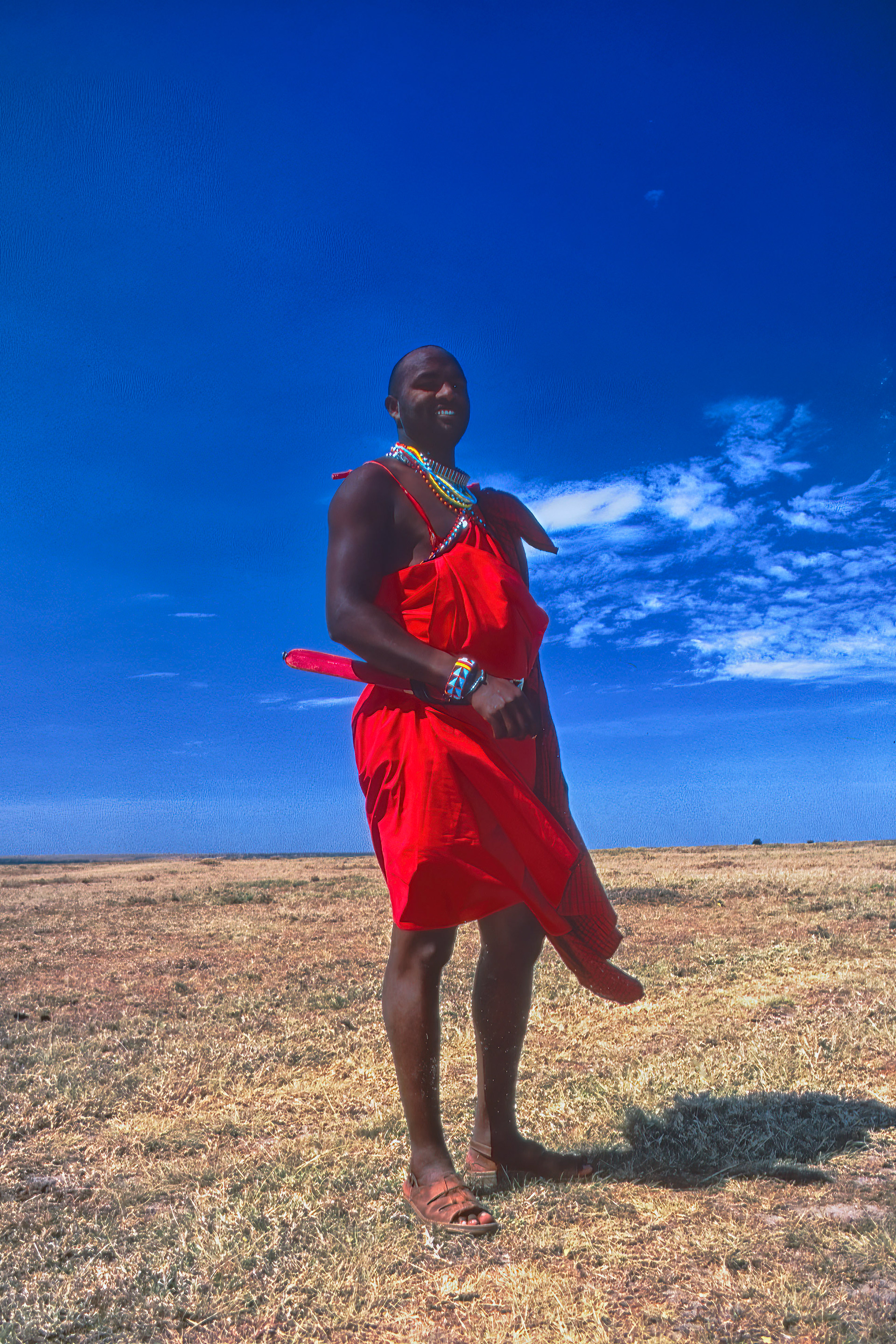 One of our guides in traditional Masai dress - Masai Mara