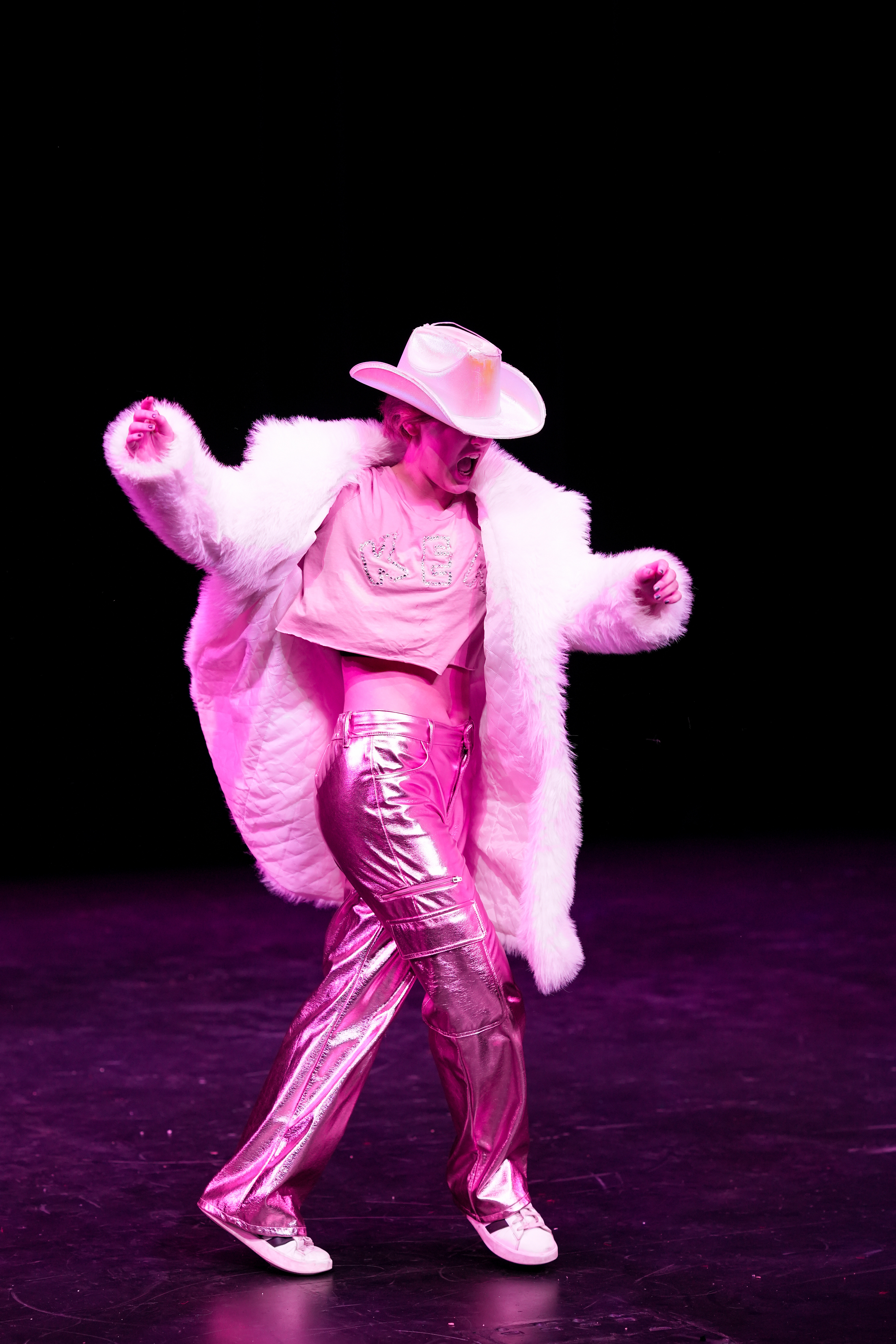 RIT Drag Club member U-turn performs to "I’m Just Ken” by Ryan Gosling during the orientation week drag show in Ingle Auditorium at the Rochester Institute of Technology in Henrietta, N.Y., Wednesday, Aug. 19, 2026.