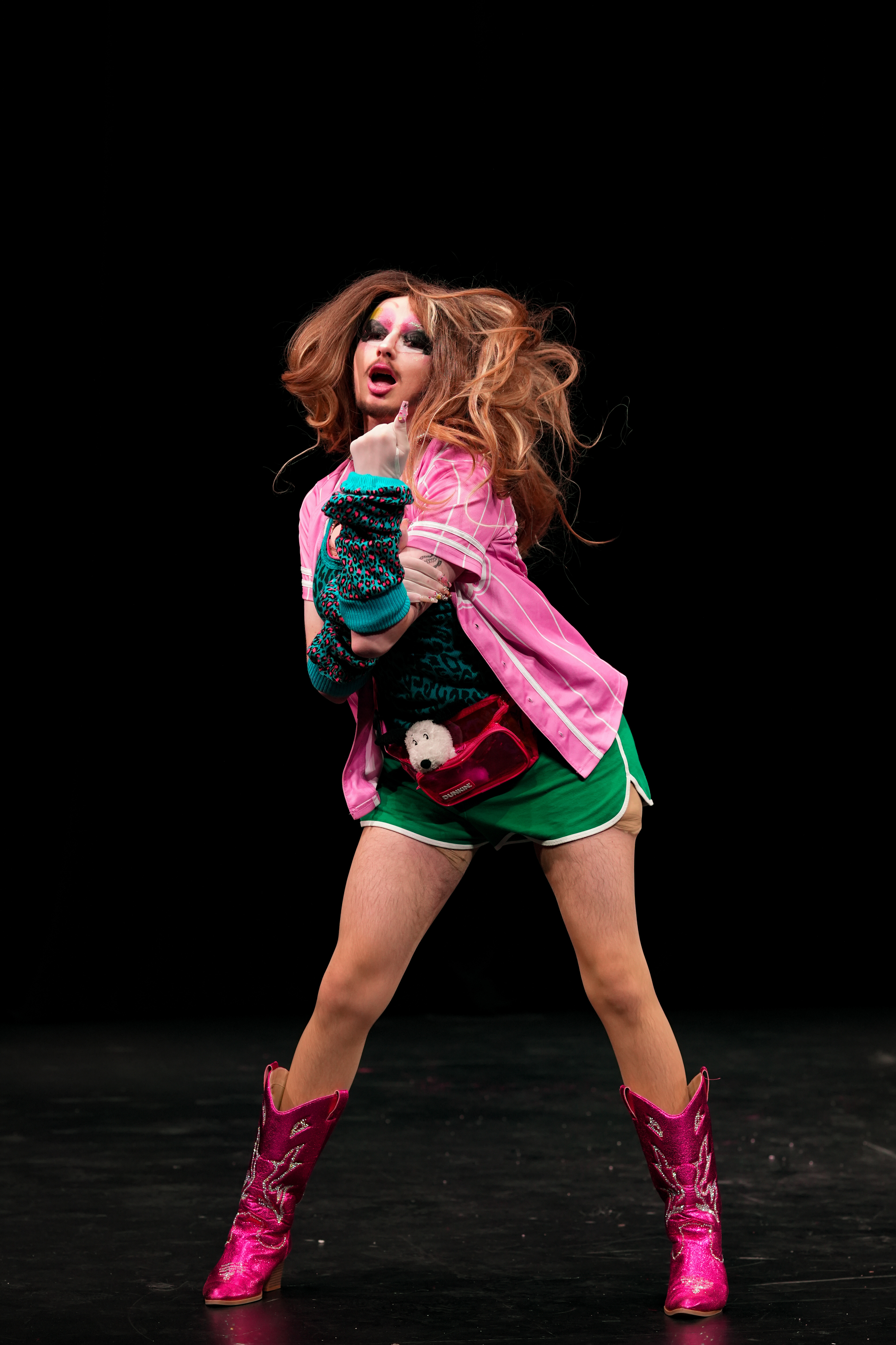 RIT Drag Club member PEACH FUZZ performs to “Deaf Joke Megamix” during the orientation week drag show in Ingle Auditorium at the Rochester Institute of Technology in Henrietta, N.Y., Wednesday, Aug. 19, 2026.