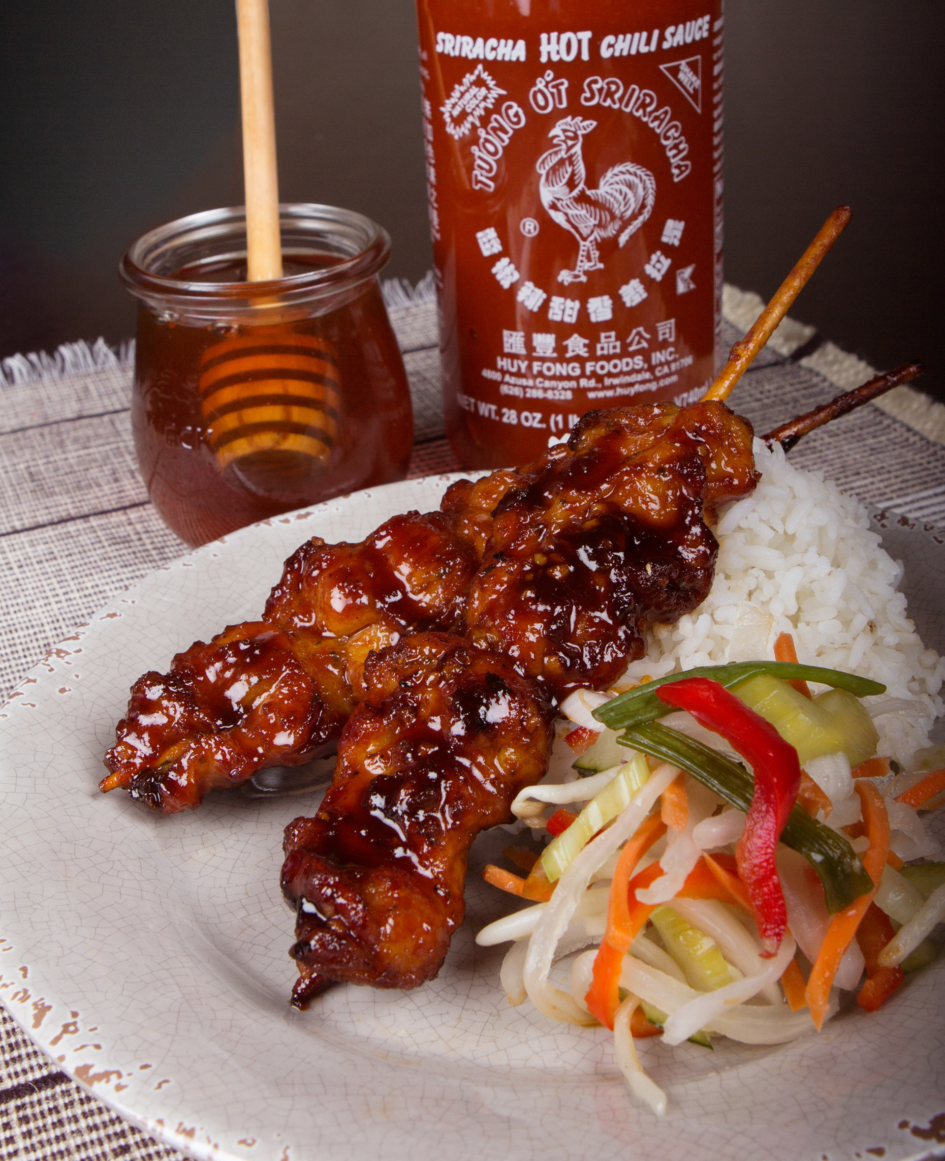 Mama Fu's Chilis Spice Market - Siracha Chicken Skewers