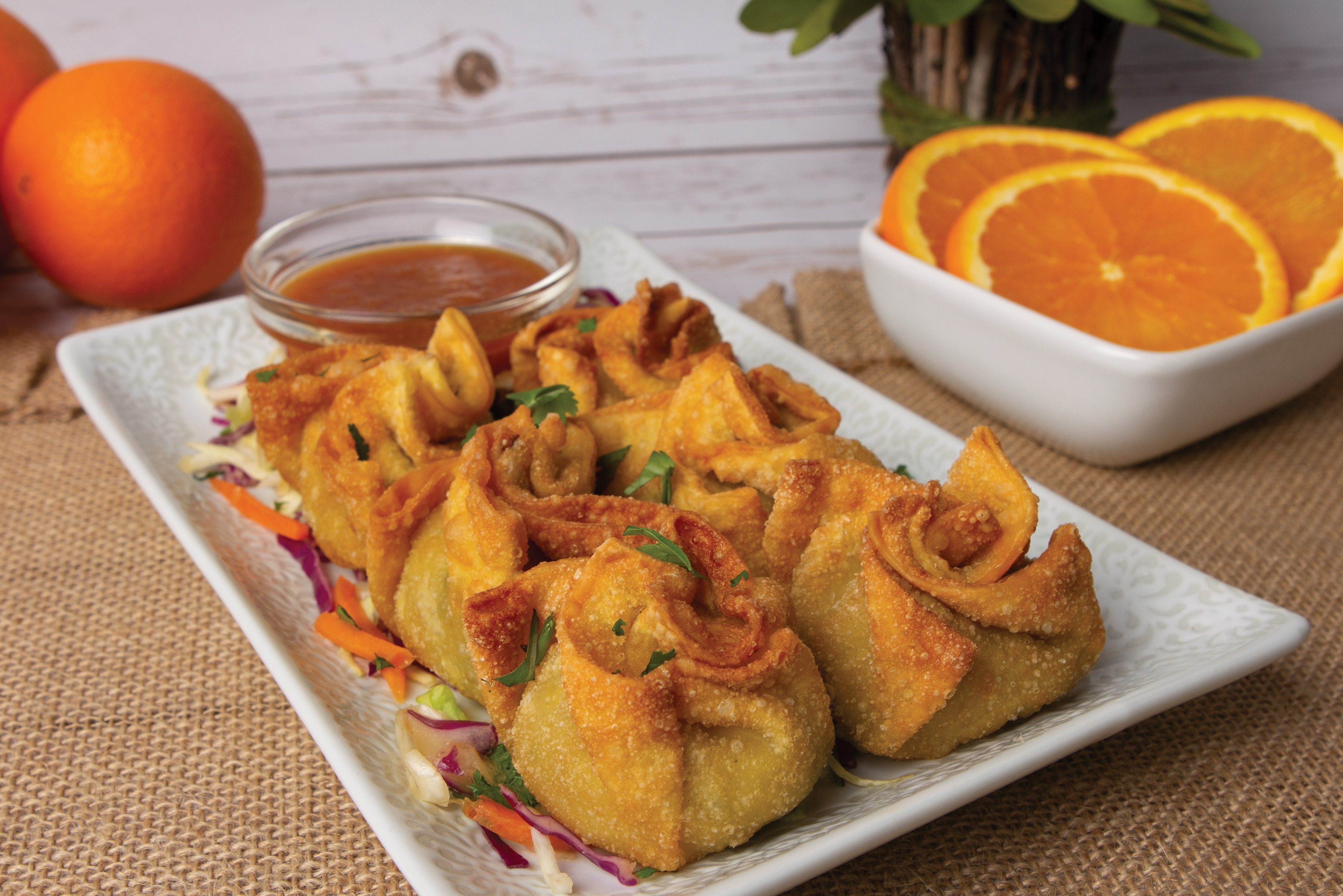 Mama Fu's Citrus Spice Market Menu - Carnitas Wontons