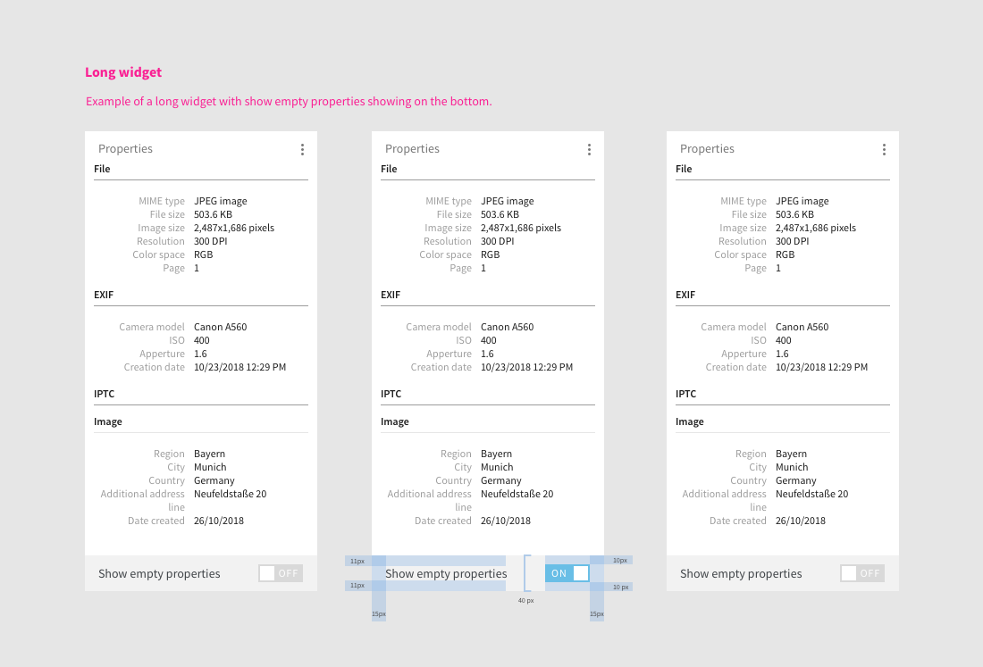 Specification for widget-big