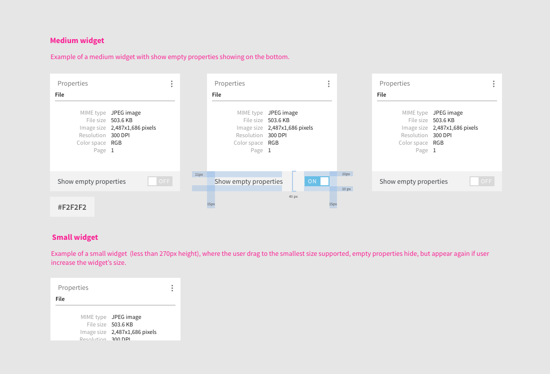 Specification for widget-big