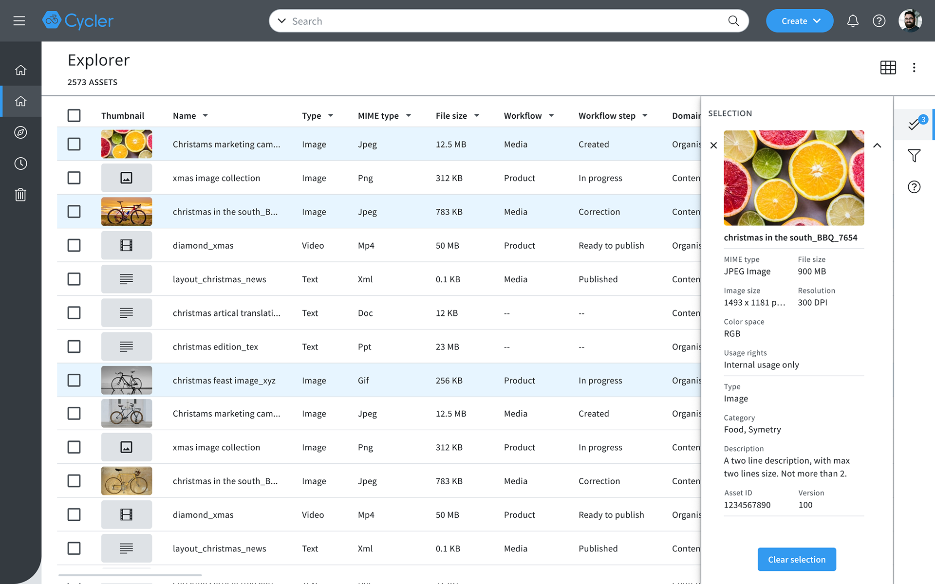 User can check asset's overview data