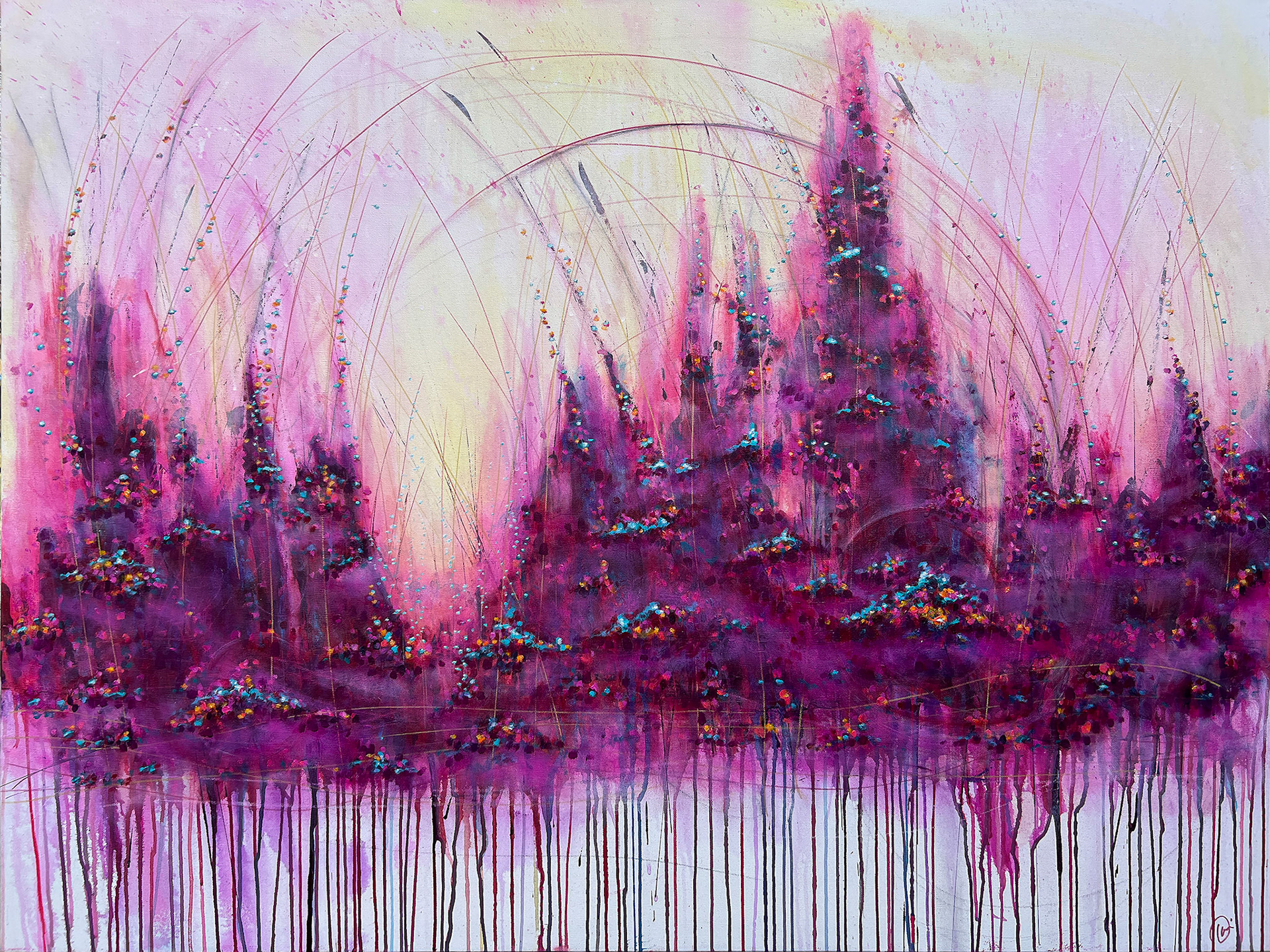 "Dreamscape in Magenta" 36 x 48