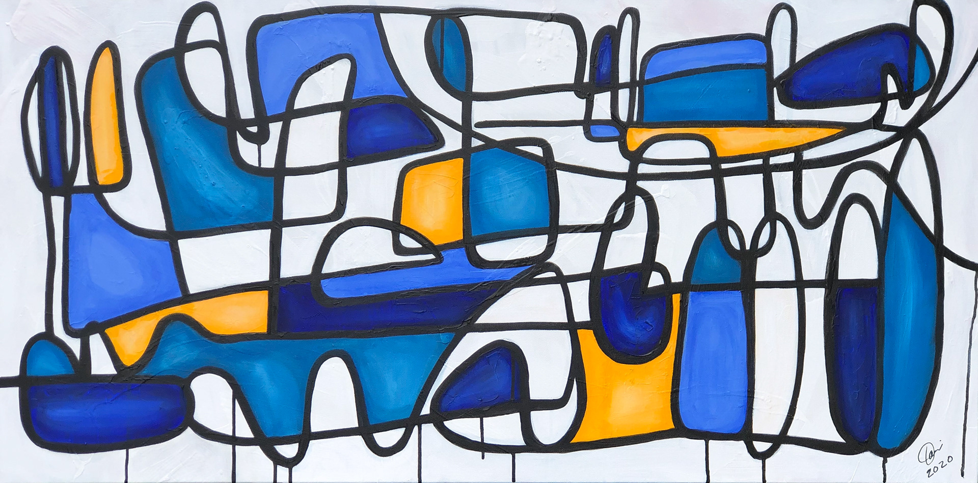 "Improv in Blue" 24 x 48