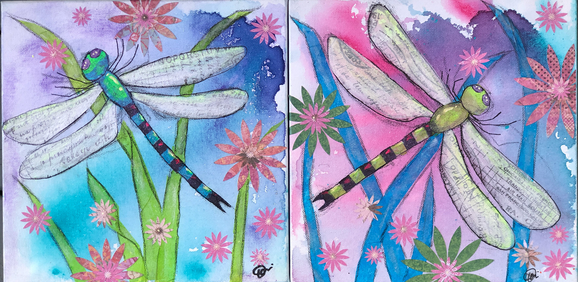 "Dragonfly I & II" 10 x 10 each