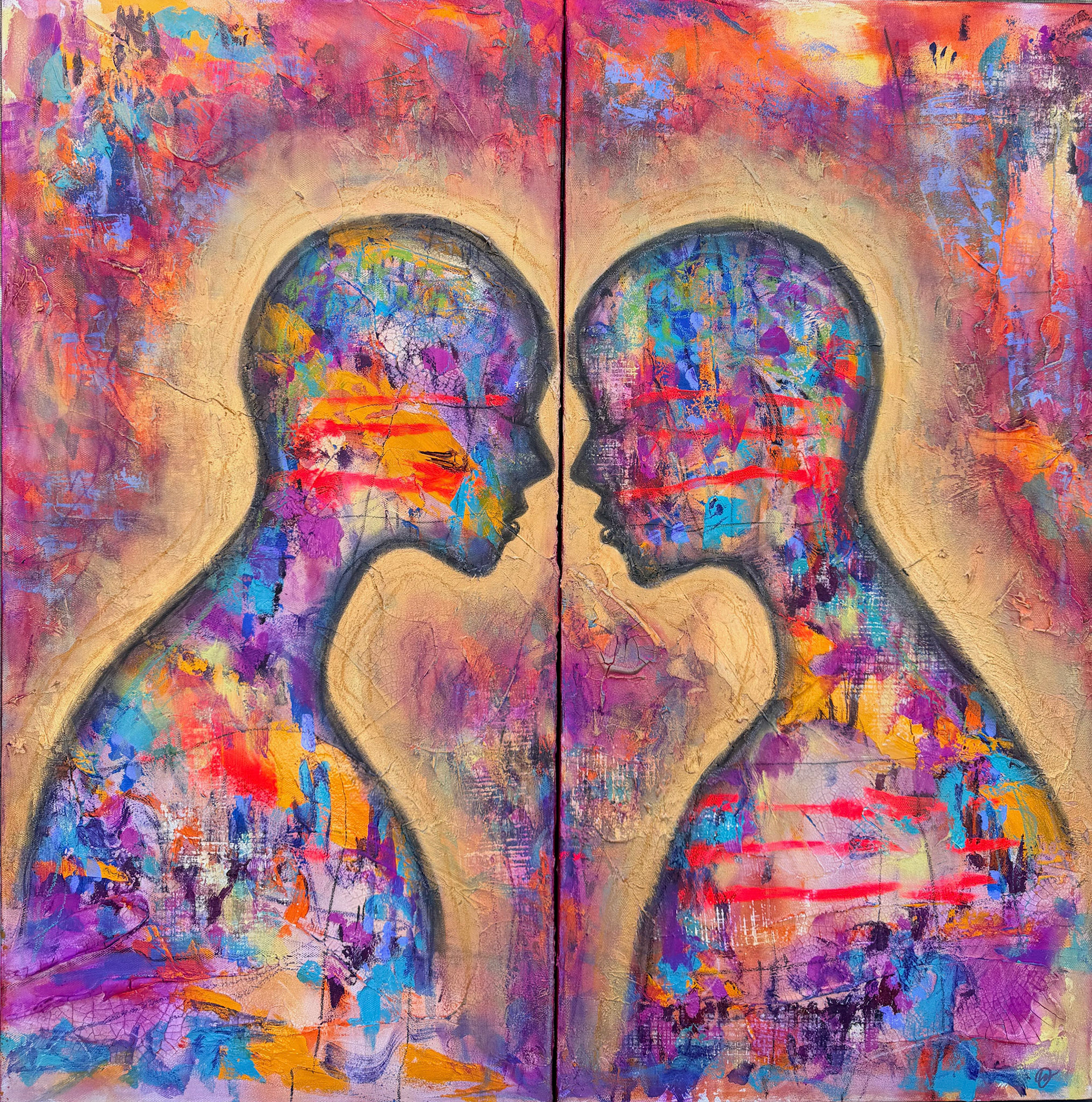"Dualism" 30 x 30 diptych