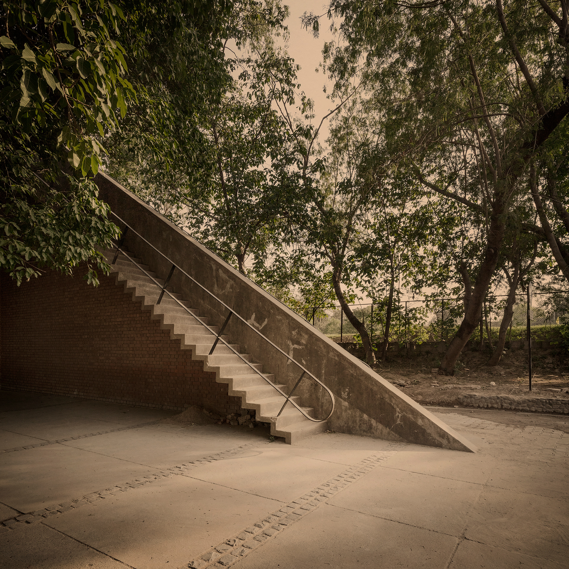 Bandstand #1. Fine Art Photographic Inkjet Print. 80 x 80 cm. Mahogany frame with museum glass. Edition of 3.