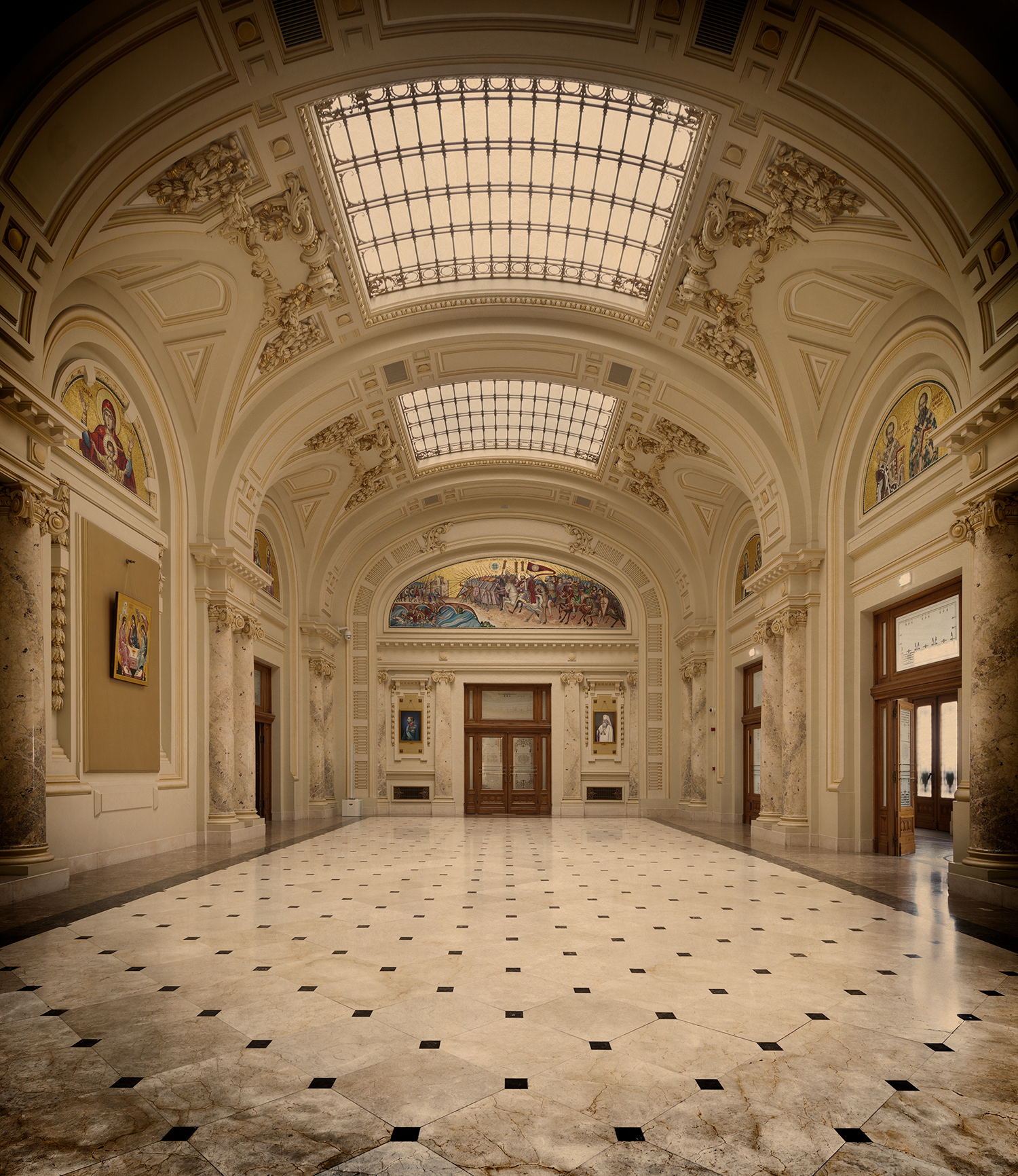 The Palace of the Chamber of Deputies, now the Palace of the Patriarchate, was built between 1906 and 1908 by architect Dimitrie Maimarolu on the Dealul Mitropoliei plateau, serving successively as the seat of Romania’s legislatures from the Kingdom through the communist era and after the 1989 Revolution. It was the country’s first reinforced-concrete building and underwent several alterations, including the restoration of its dome after it collapsed in the 1940 earthquake.