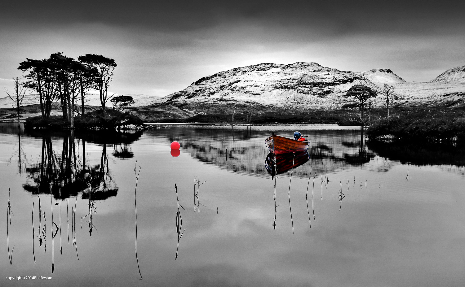 Photo of More digital manipulation, colour pop in Photoshop of Loch Assynt.