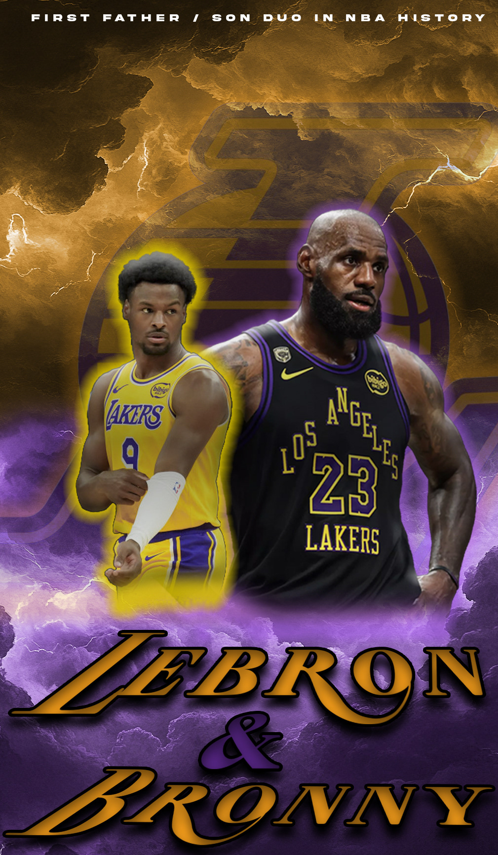 Lebron & Bronny James Graphic