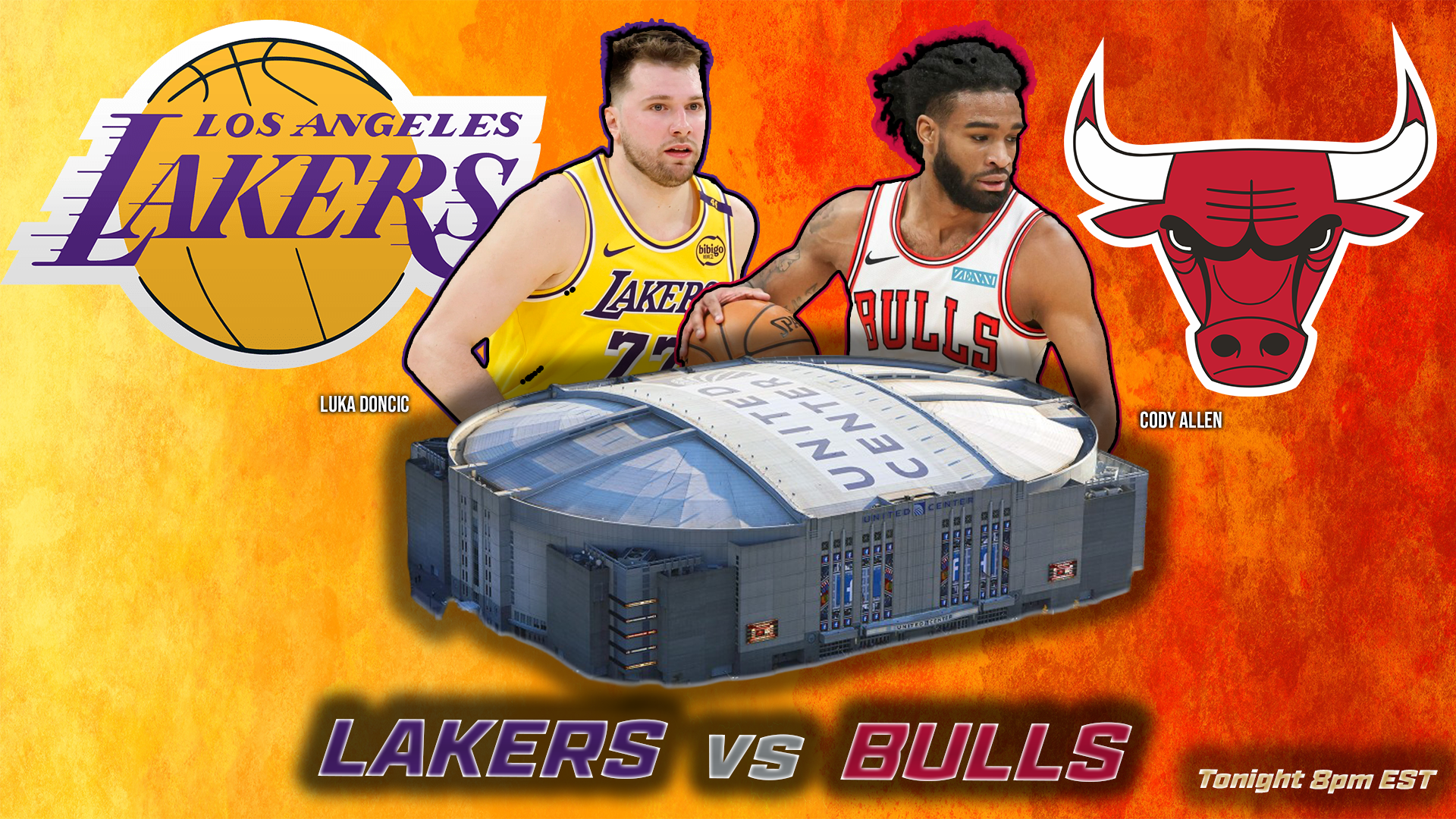2025-2026 NBA Regular Season: Lakers VS Bulls Promotional Graphic 