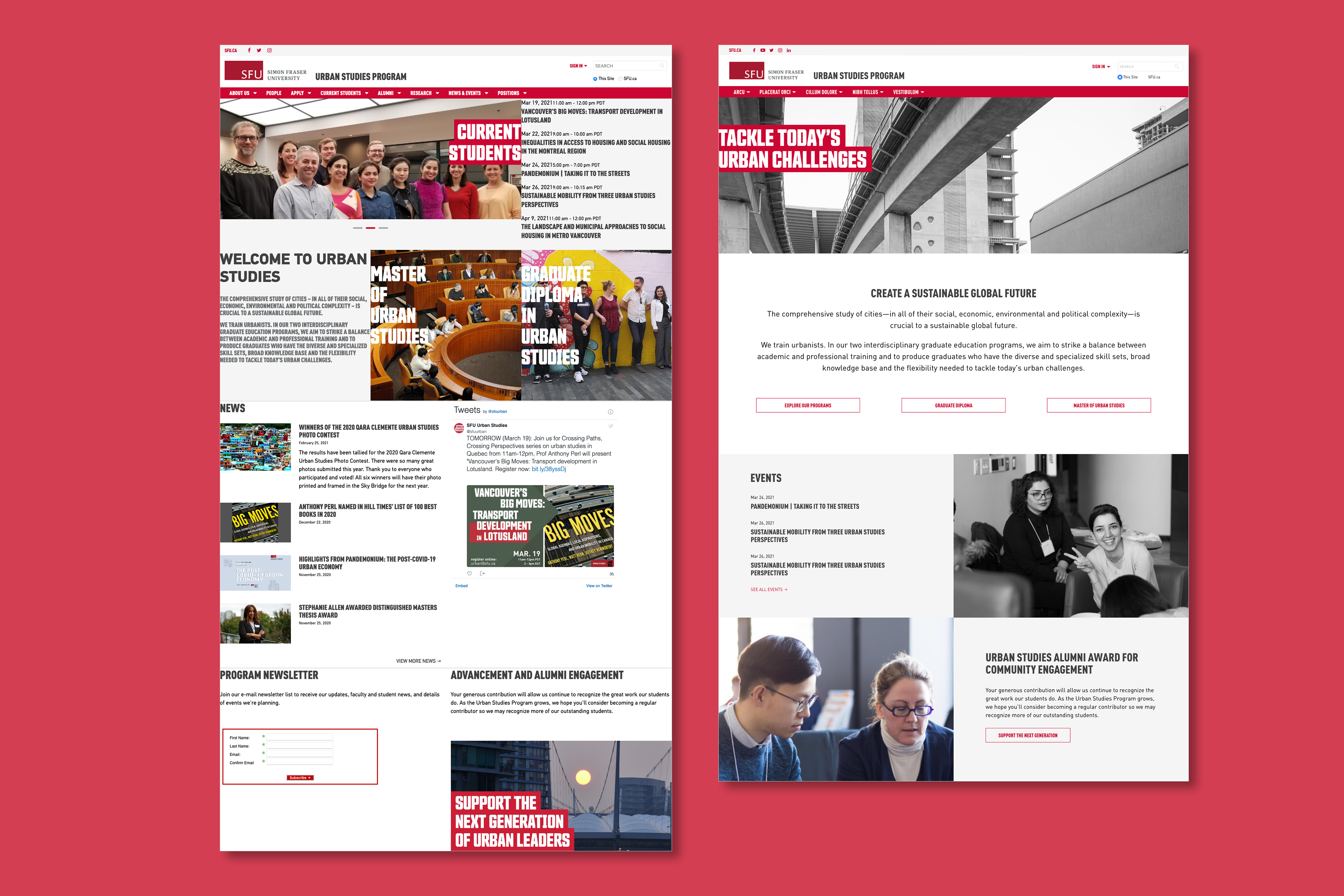 Side by Side comparison of client's design and proposal mockup