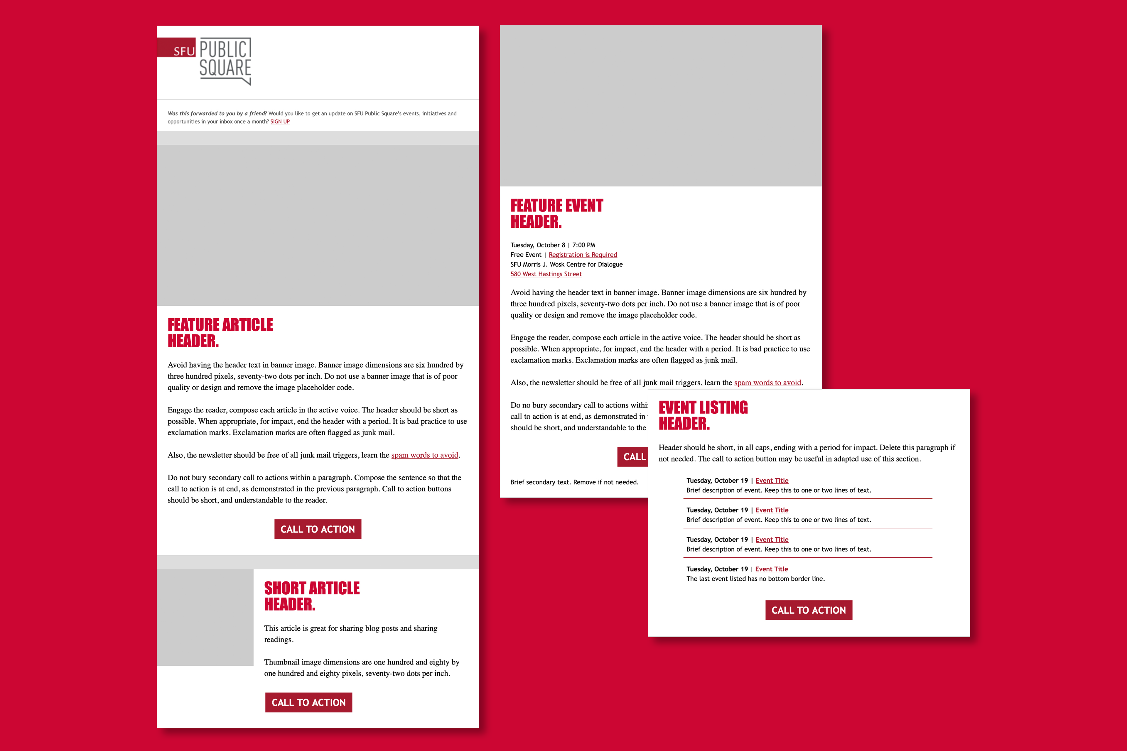 SFU Public Square email marketing template