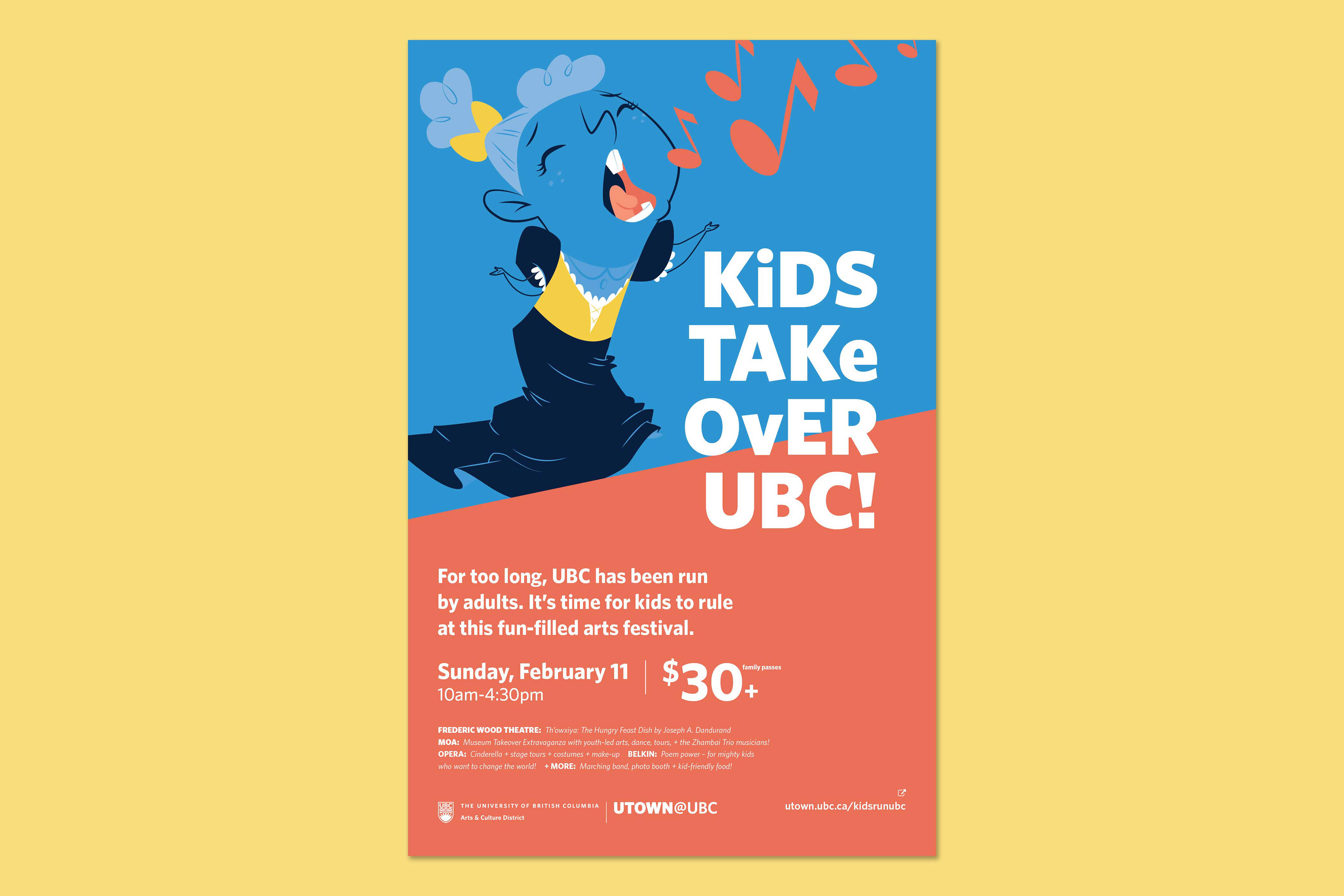 Kids Take Over UBC poster art