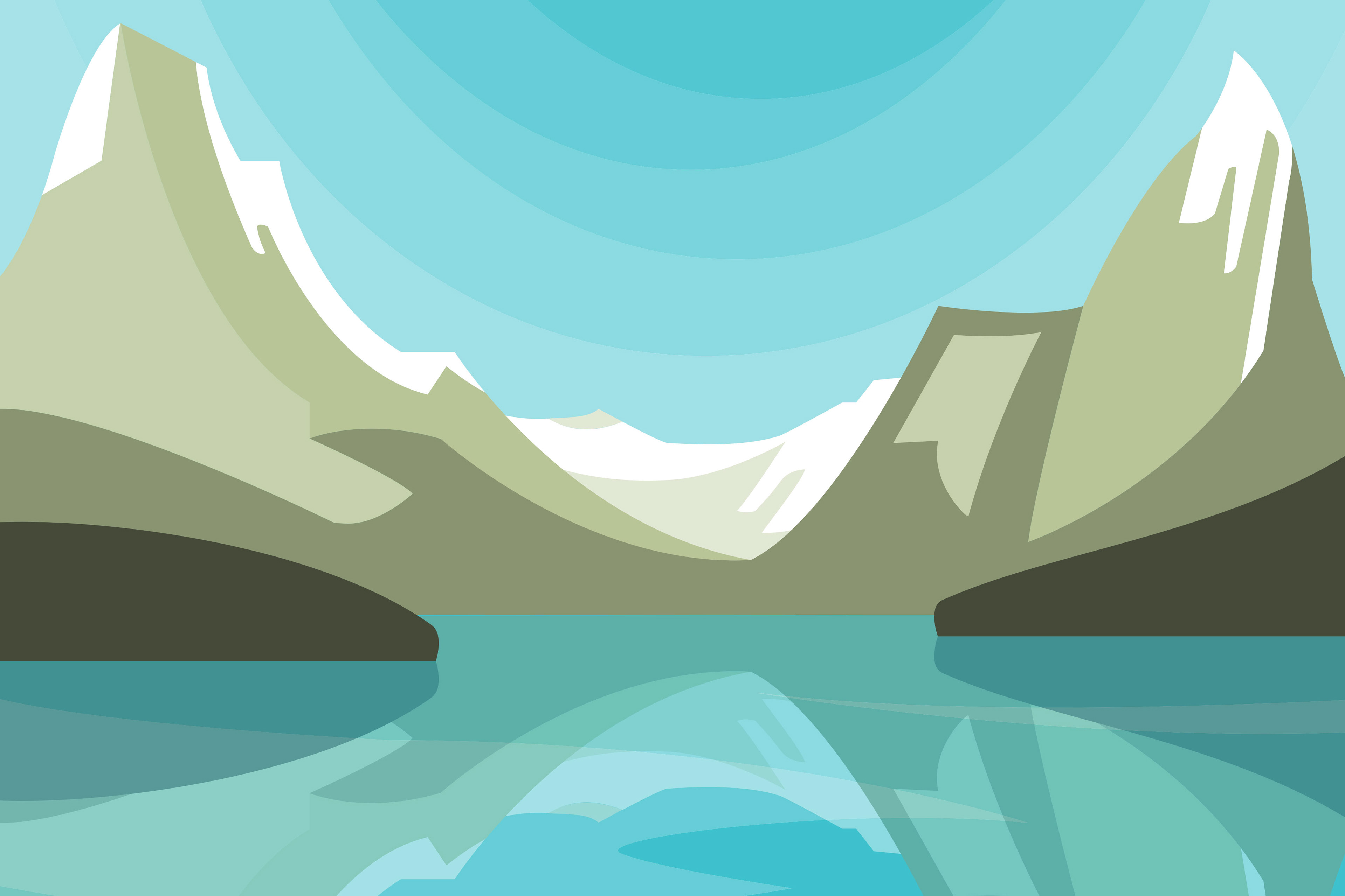 Sea and mountain illustration
