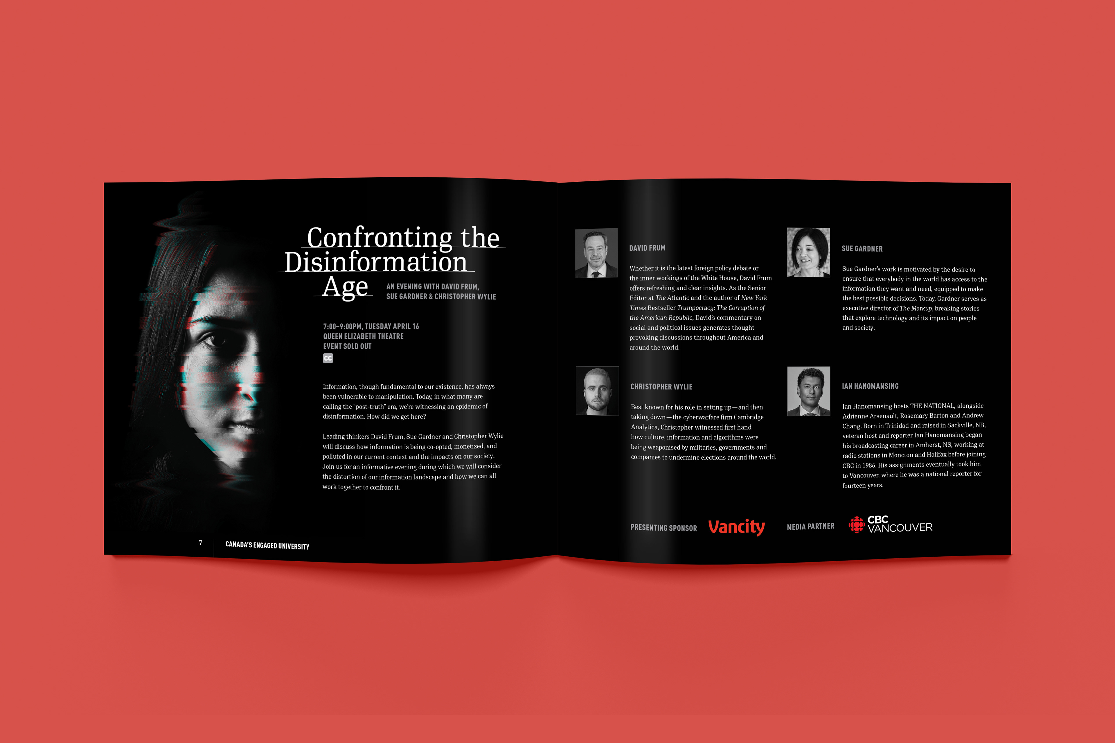 Conference program layout for the keynote event