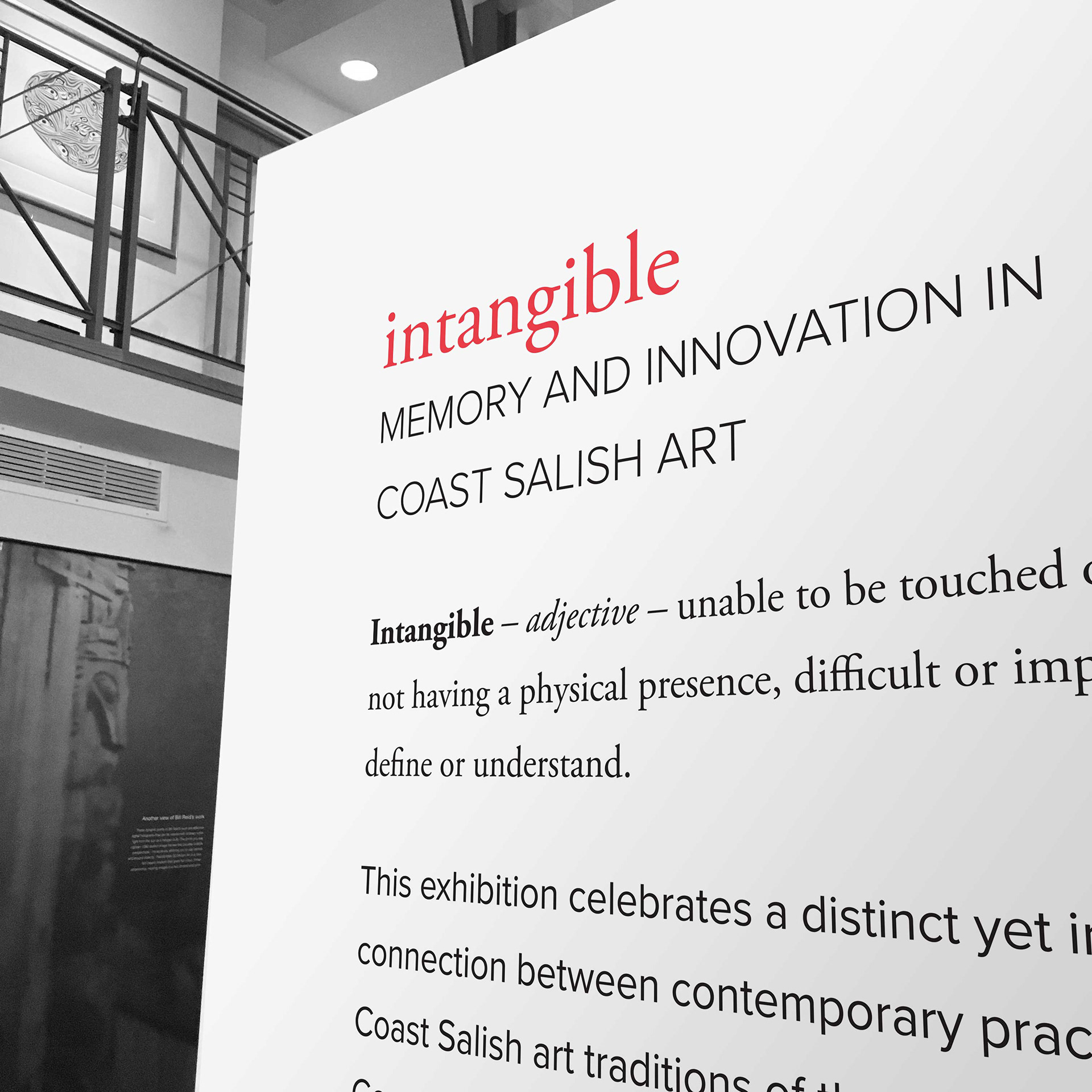 The Bill Reid Gallery Intangible exhibit wall wrap detail