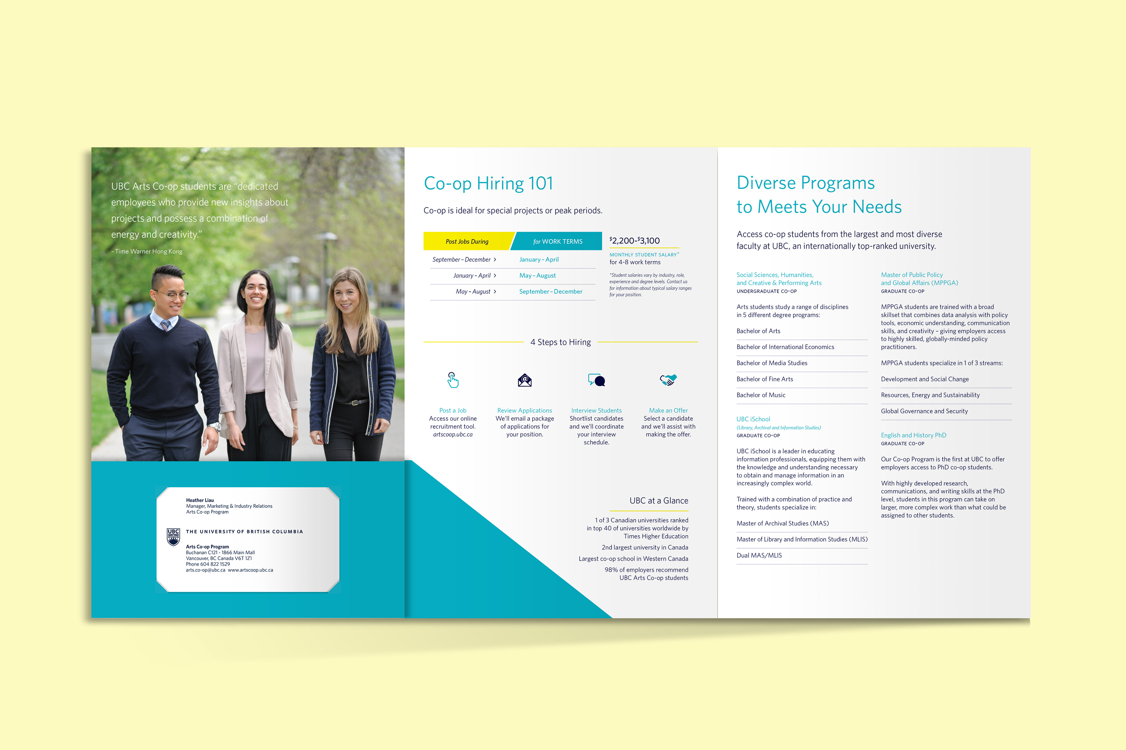 Co-op Employer Guide inside brochure panels