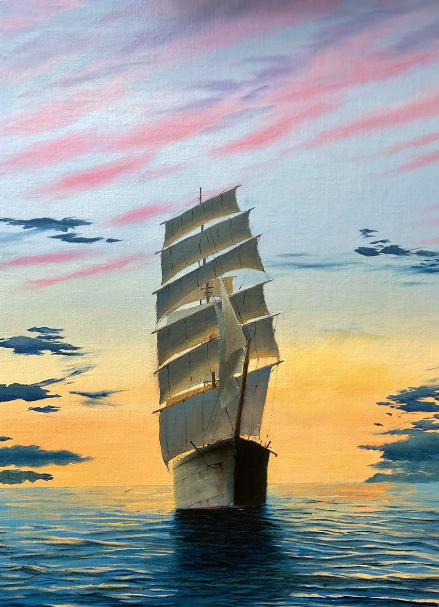 Efter solnedgången 66x42 cm olja