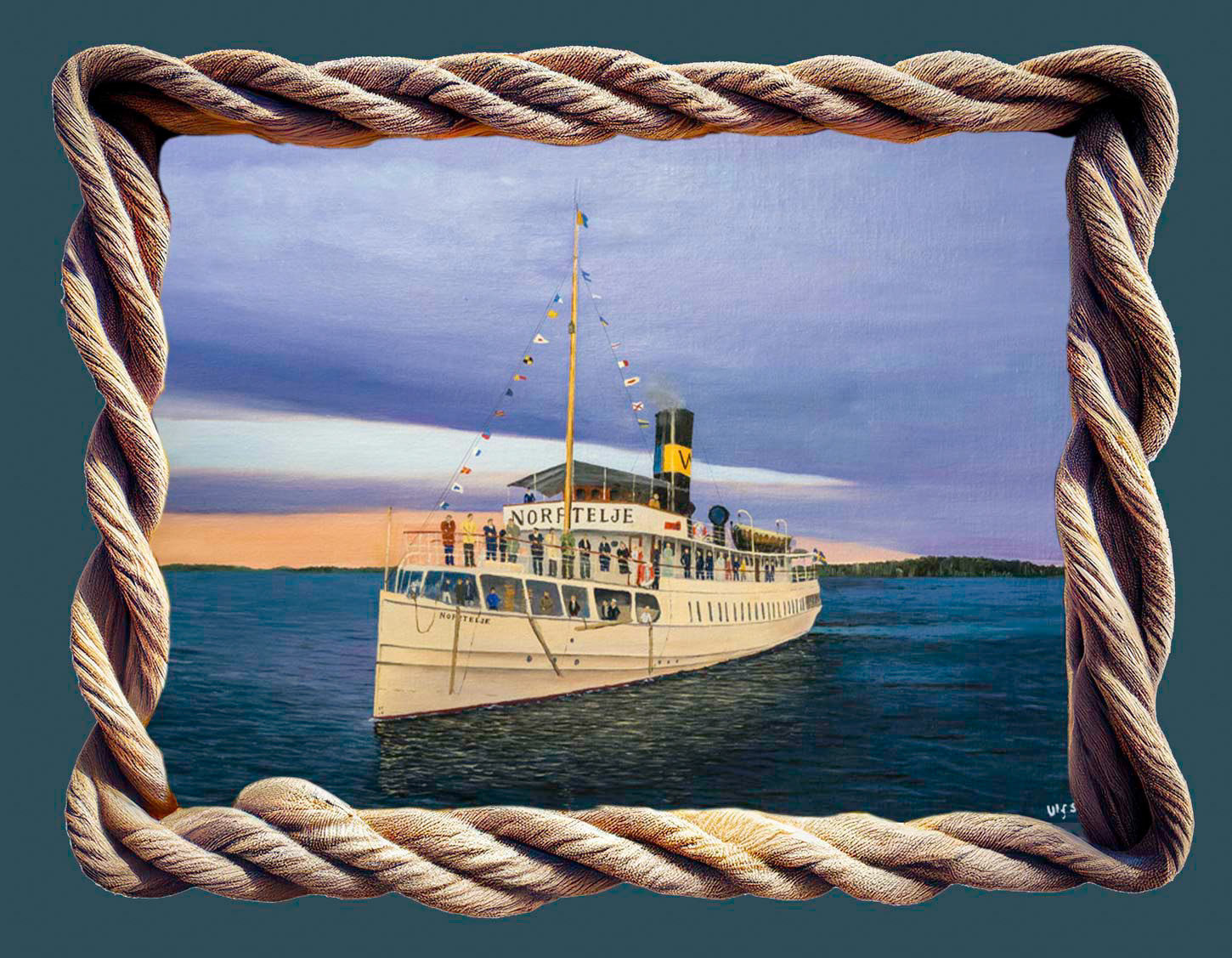 s/s Norrtelje angöring 84x60 cm olja