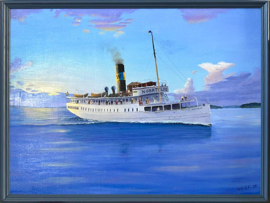s/s Norrtelje med ångan uppe 62x44 cm SÅLD
